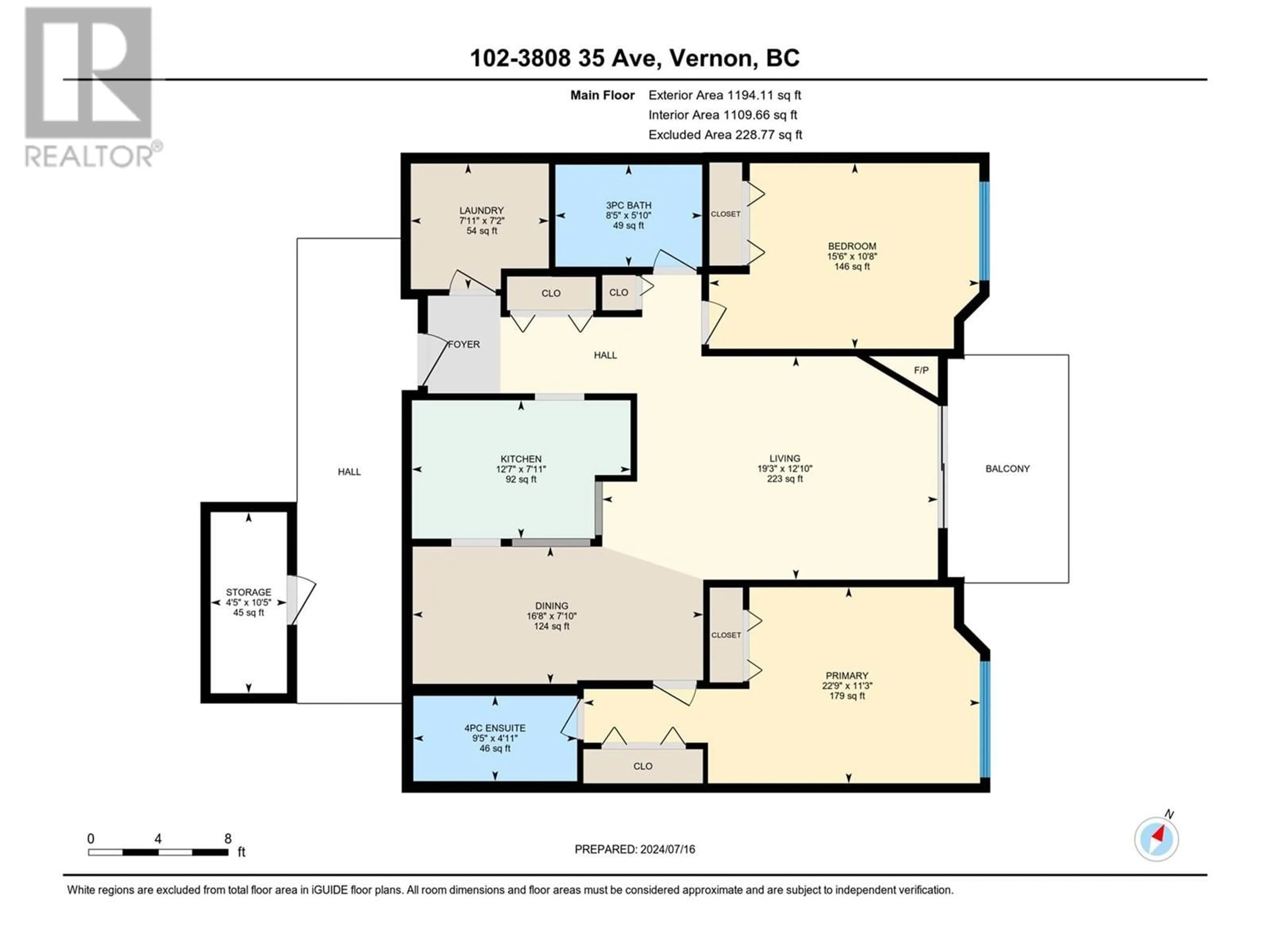Floor plan for 3808 35 Avenue Unit# 102, Vernon British Columbia V1T2T9