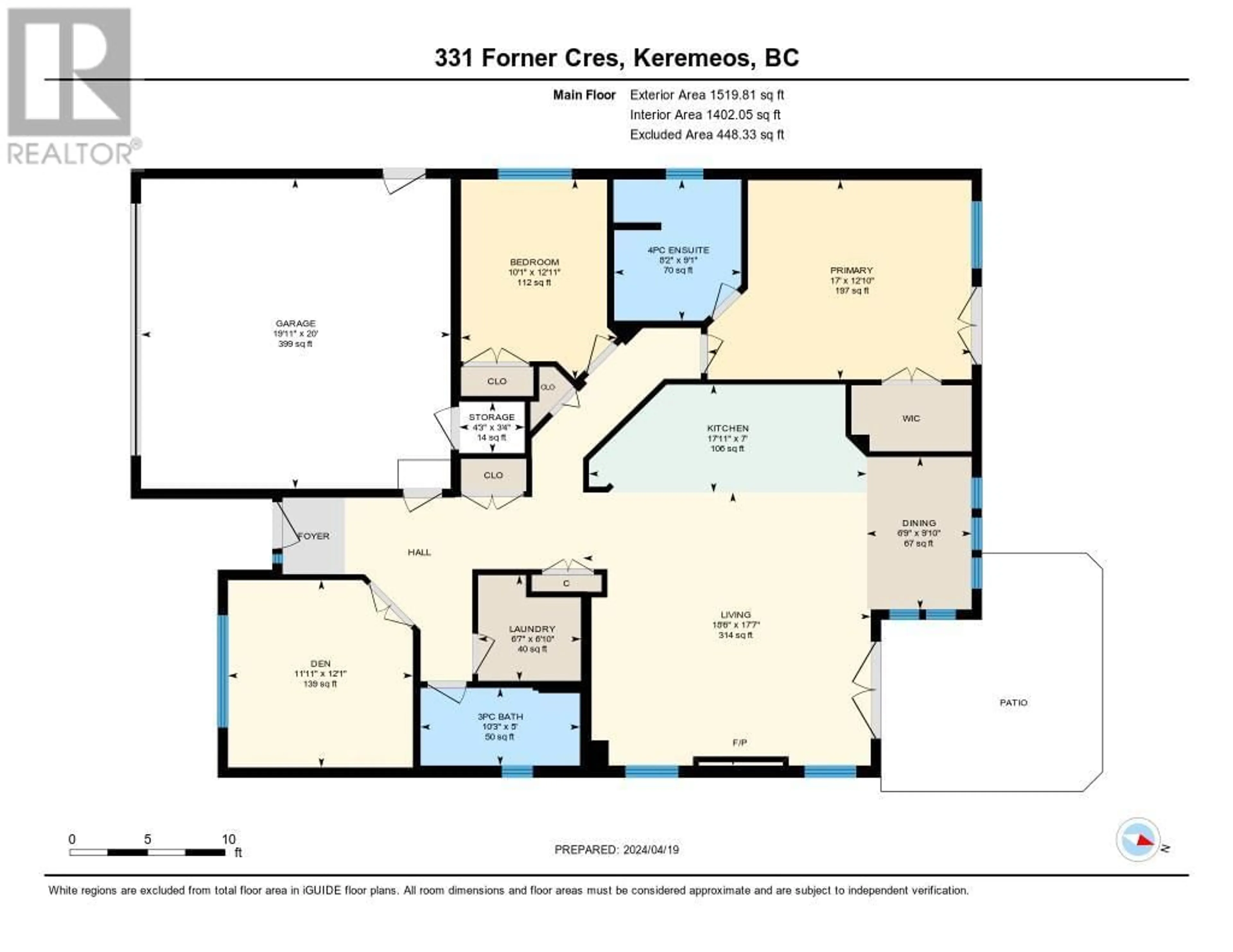 Floor plan for 331 FORNER Crescent, Keremeos British Columbia V0X1N3