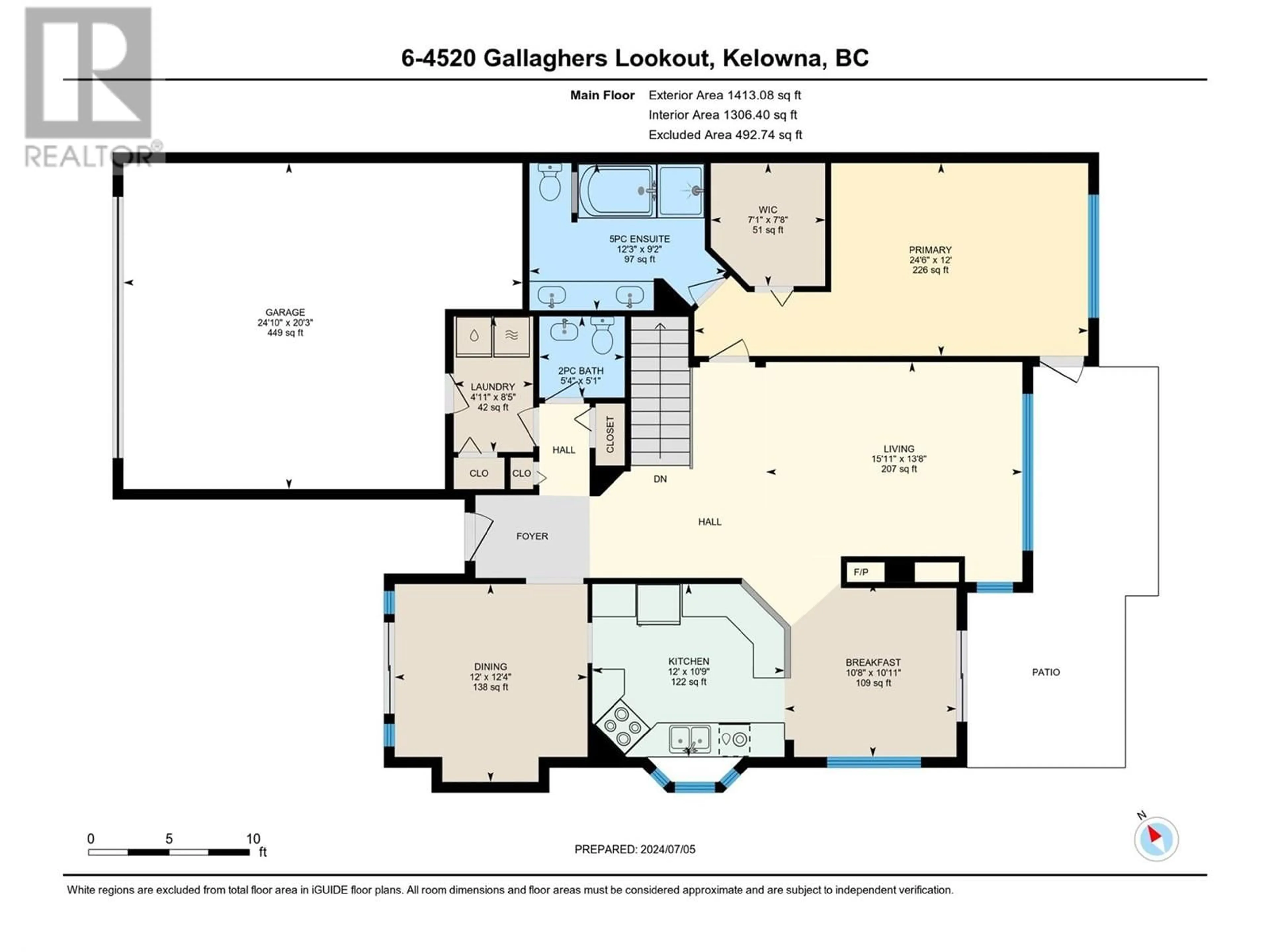 Floor plan for 4520 Gallaghers Lookout Unit# 6, Kelowna British Columbia V1W3Z8