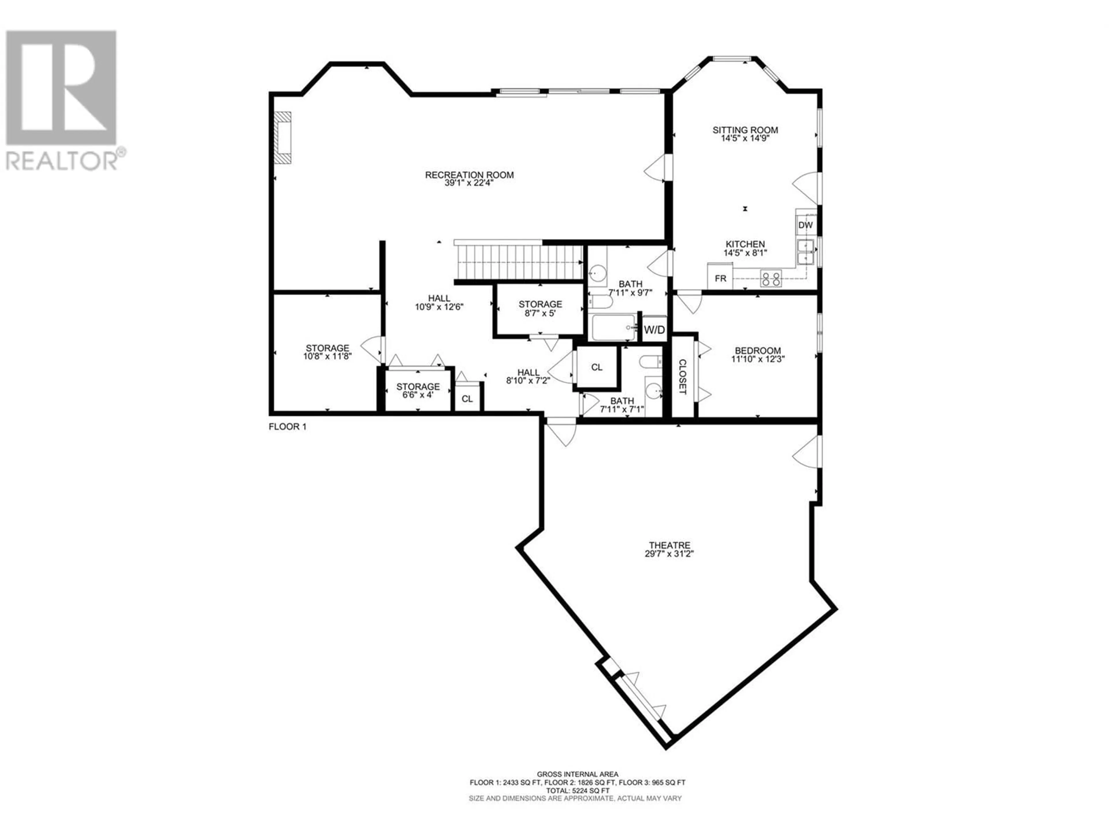 Floor plan for 1428 Kendra Court, Kelowna British Columbia V1P1P1