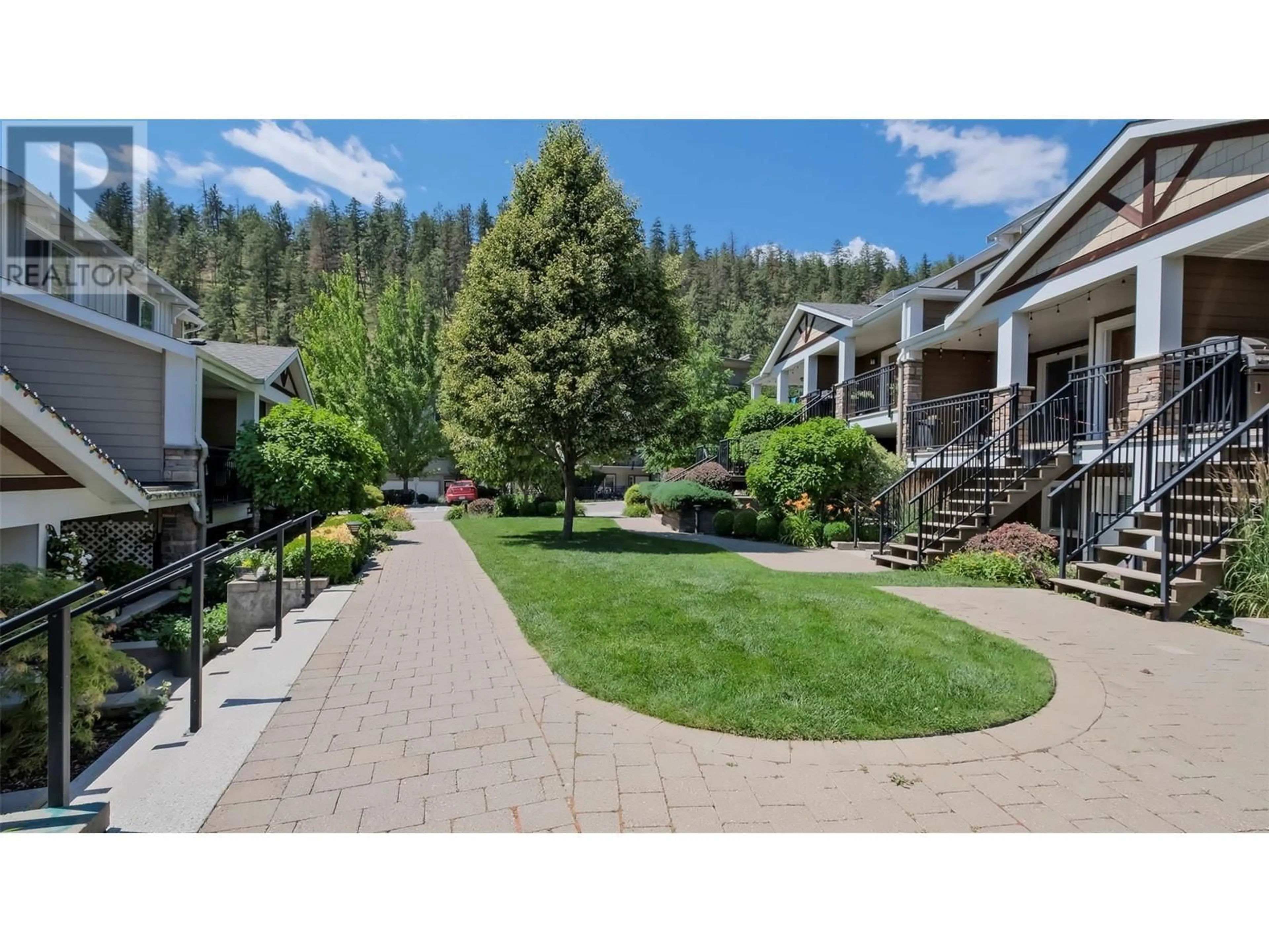 Patio, the street view for 600 Boynton Place Unit# 32 Lot# 50, Kelowna British Columbia V1V3B8