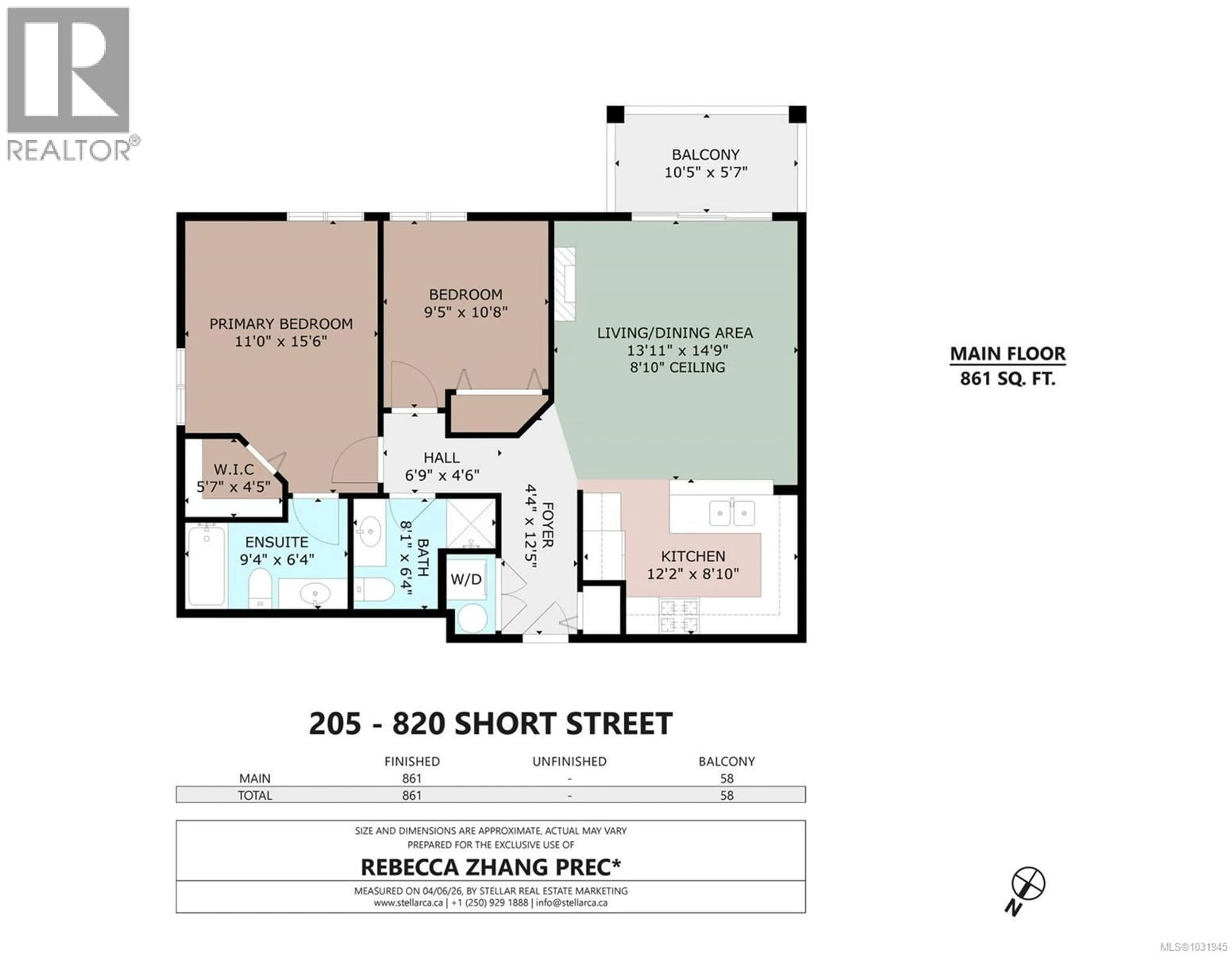 Floor plan for 205 - 820 SHORT STREET, Saanich British Columbia V8X2V6