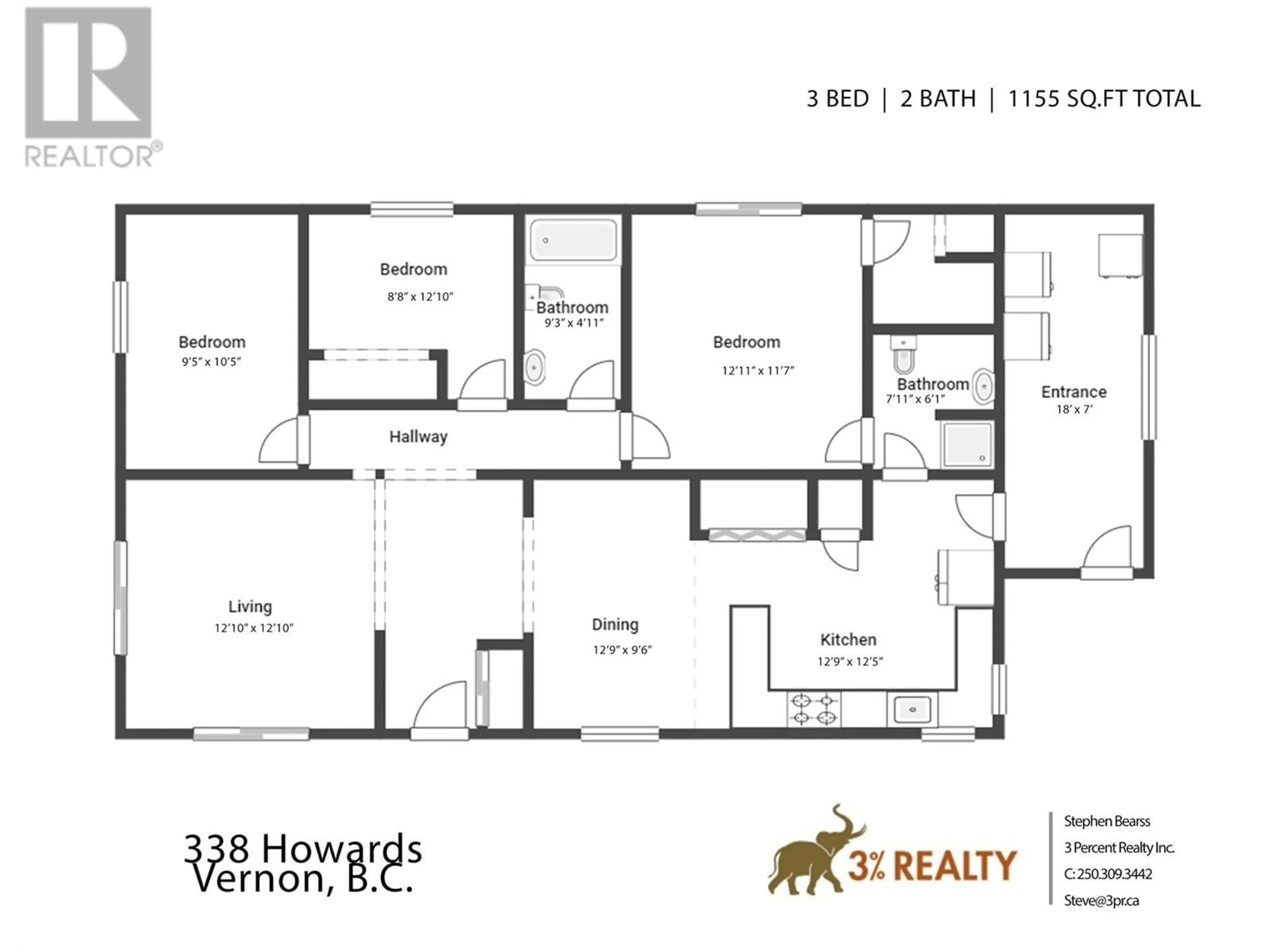 Floor plan for 338 Howards Road, Vernon British Columbia V1T6Y5