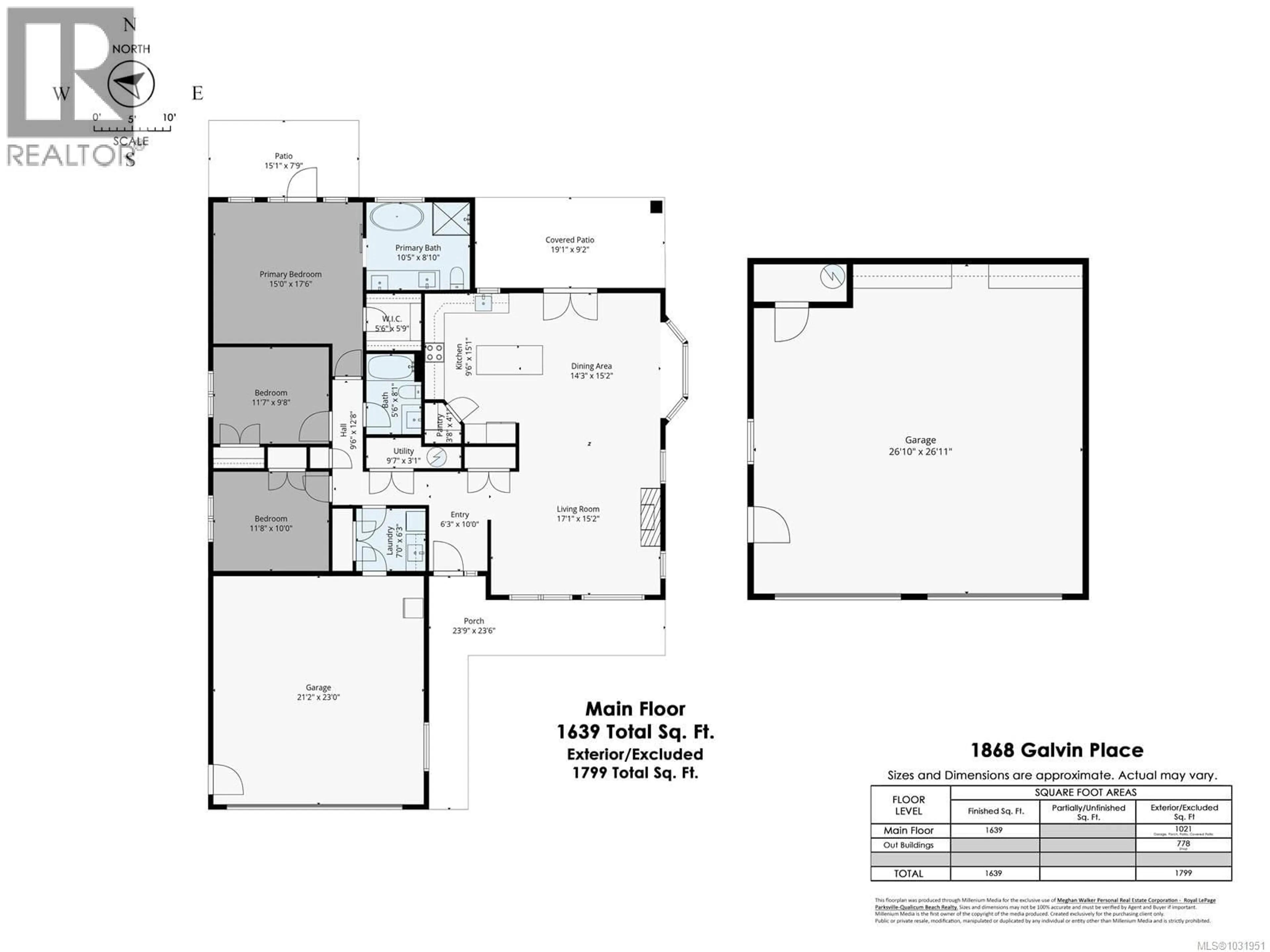 Floor plan for 1868 GALVIN PLACE, Qualicum Beach British Columbia V9K2L7