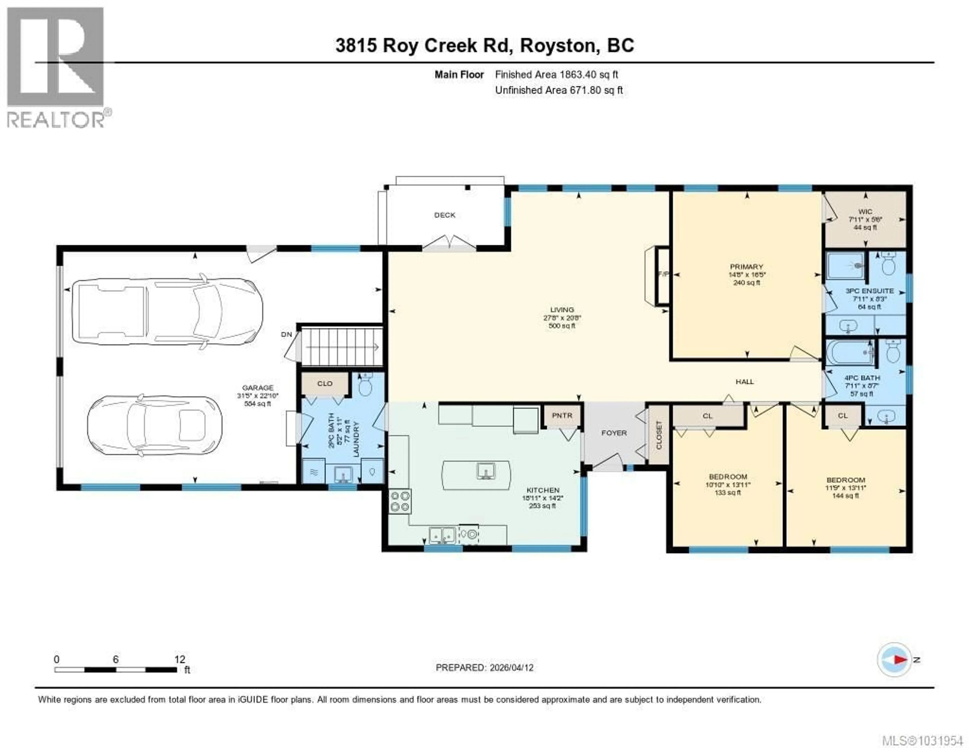 Floor plan for 3815 ROY CREEK ROAD, Royston British Columbia V0R2V0