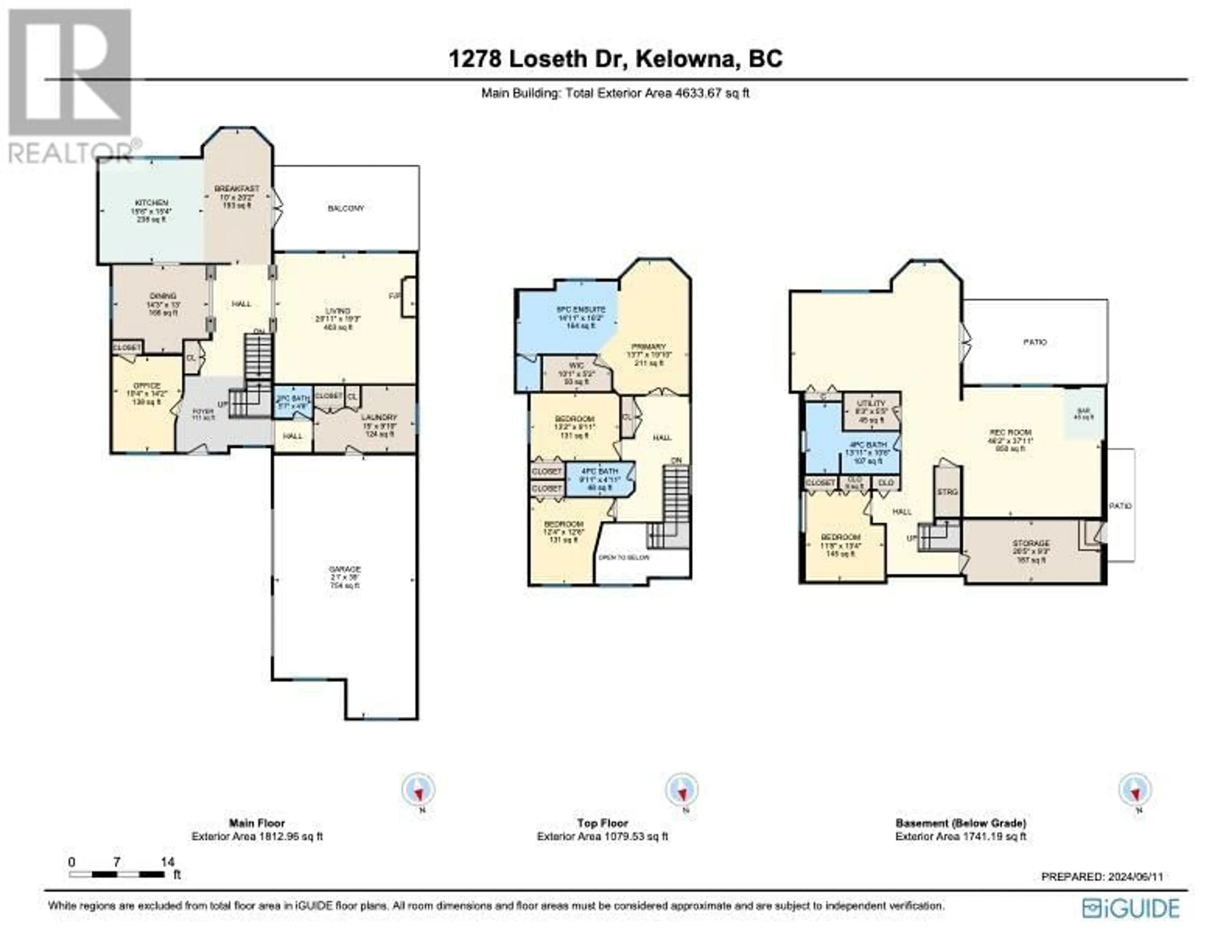 Floor plan for 1278 Loseth Drive, Kelowna British Columbia V1P1N2