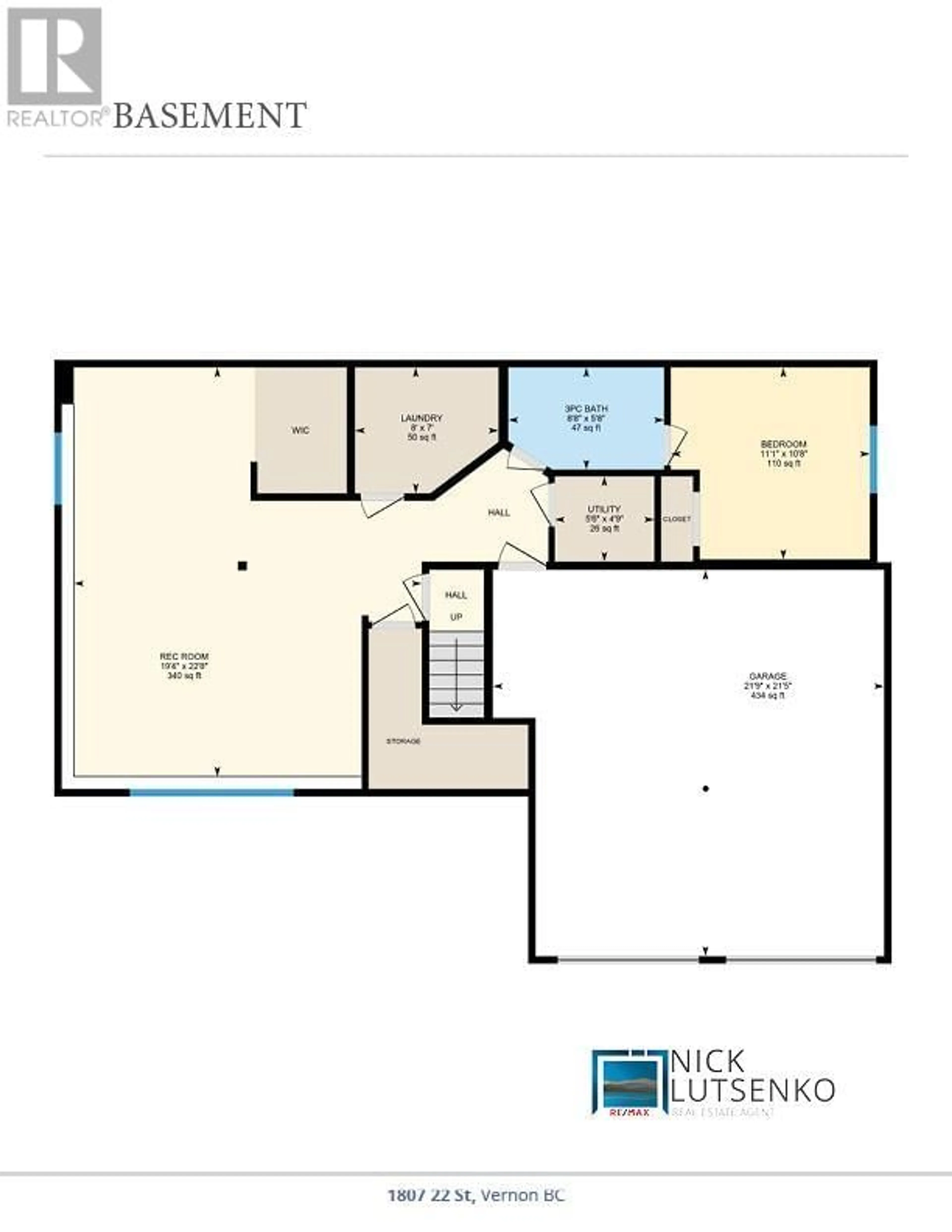 Floor plan for 1807 22 Street, Vernon British Columbia V1T7Z9