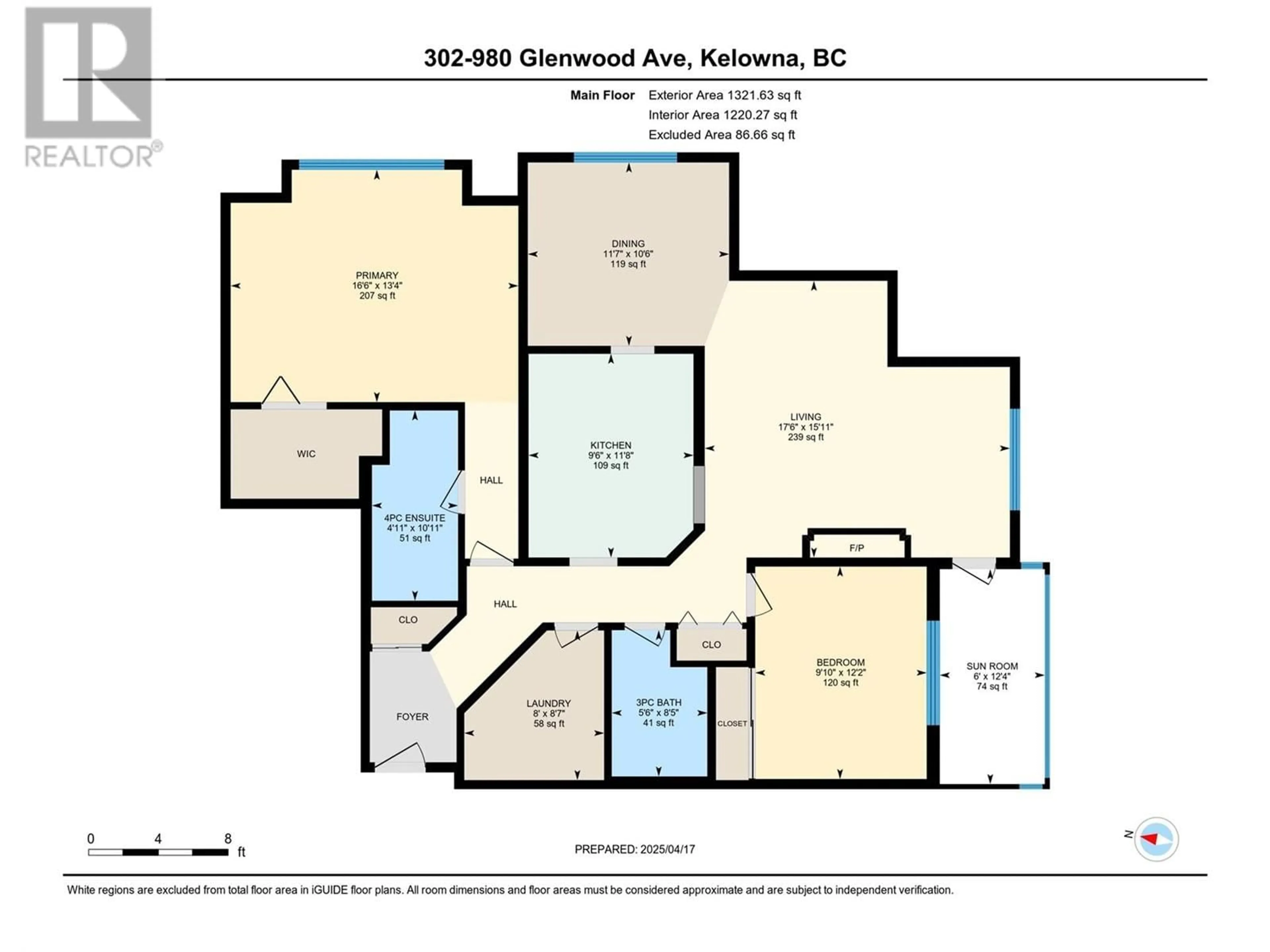 Floor plan for 302 - 980 GLENWOOD AVENUE, Kelowna British Columbia V1Y9P2