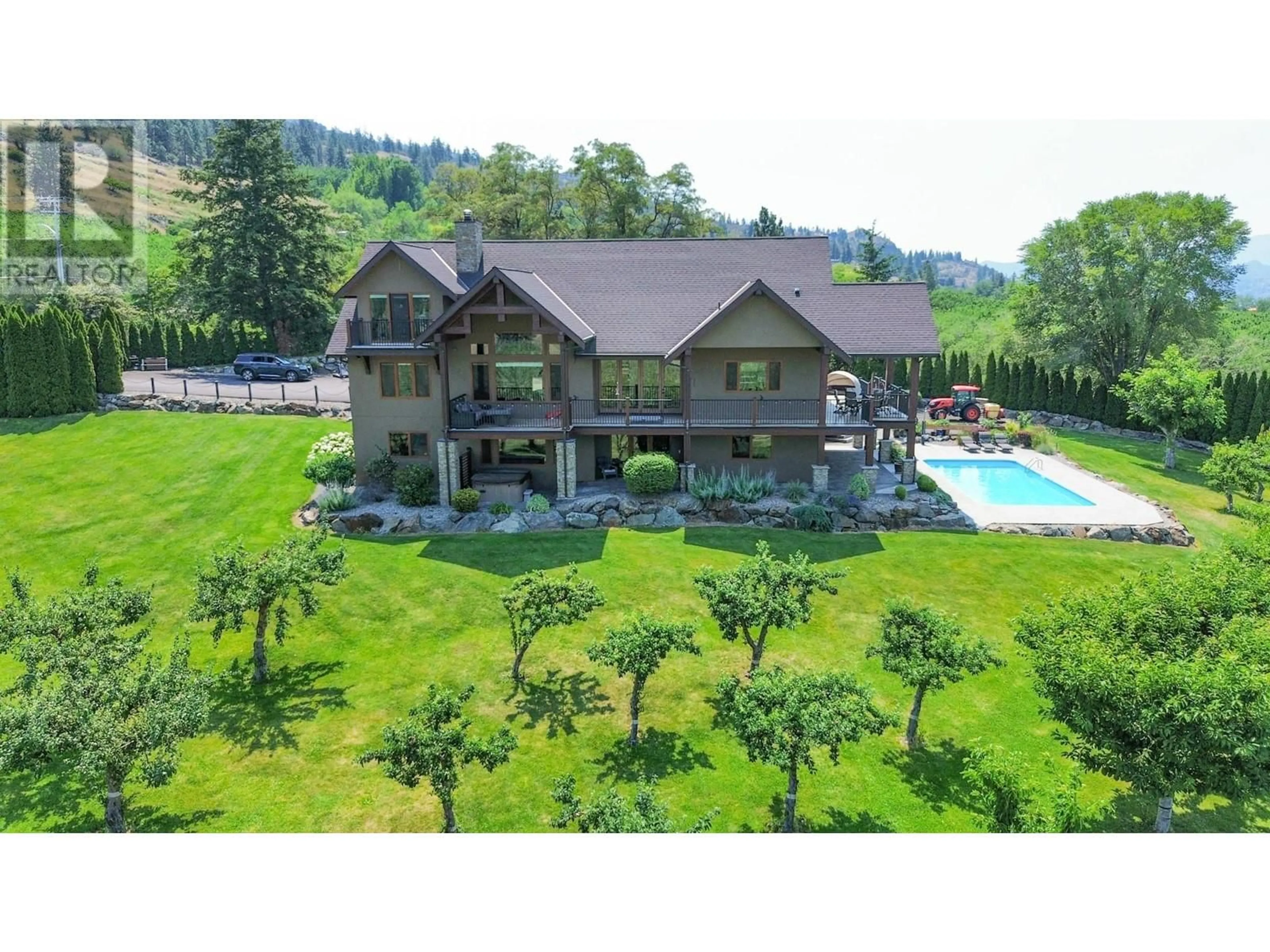 A pic from outside/outdoor area/front of a property/back of a property/a pic from drone, unknown for 3175 VALLEYVIEW ROAD, Penticton British Columbia V2A8W8