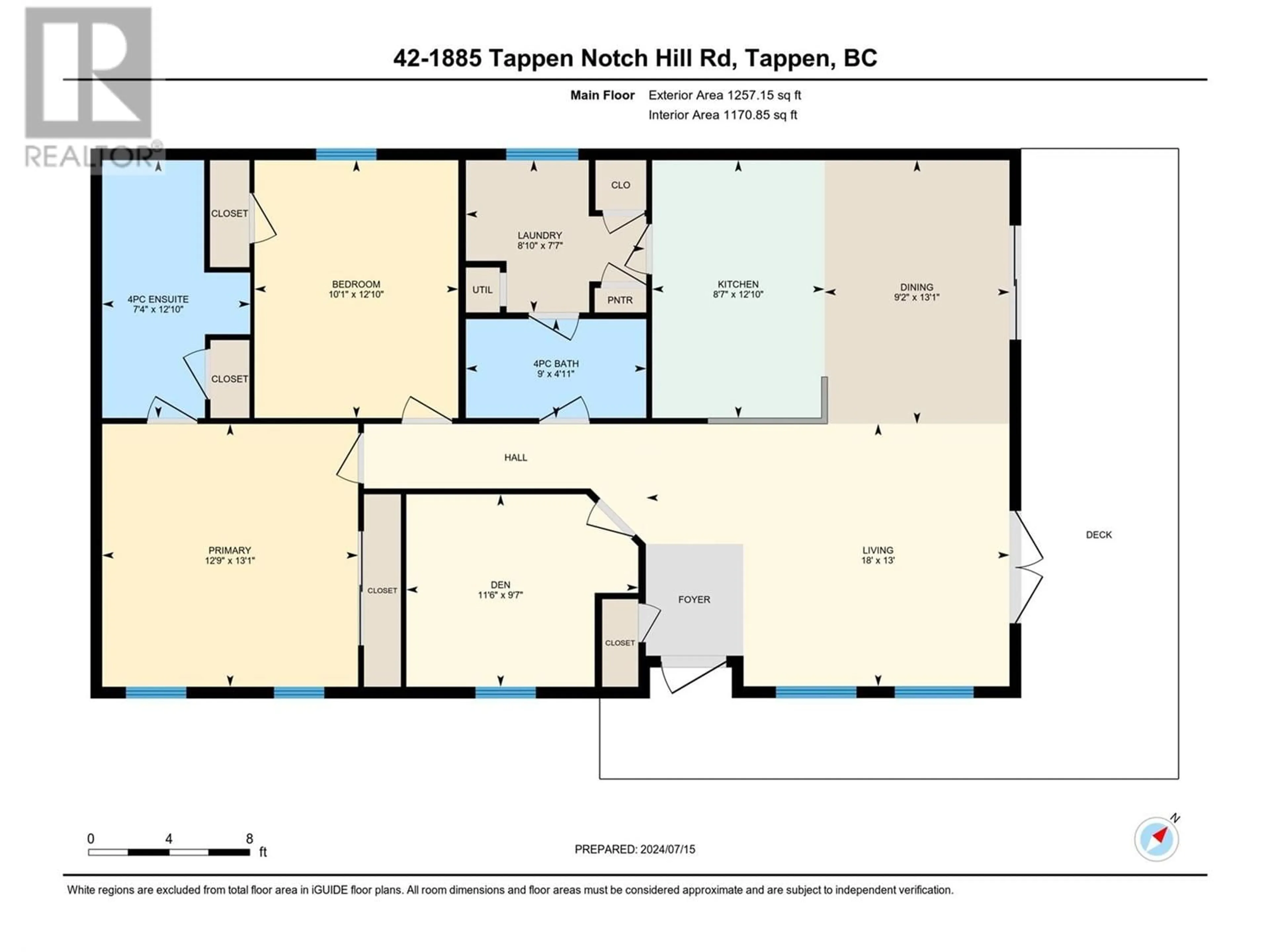 Floor plan for 1885 Tappen Notch Hill Road Unit# 42, Tappen British Columbia V0E2X0