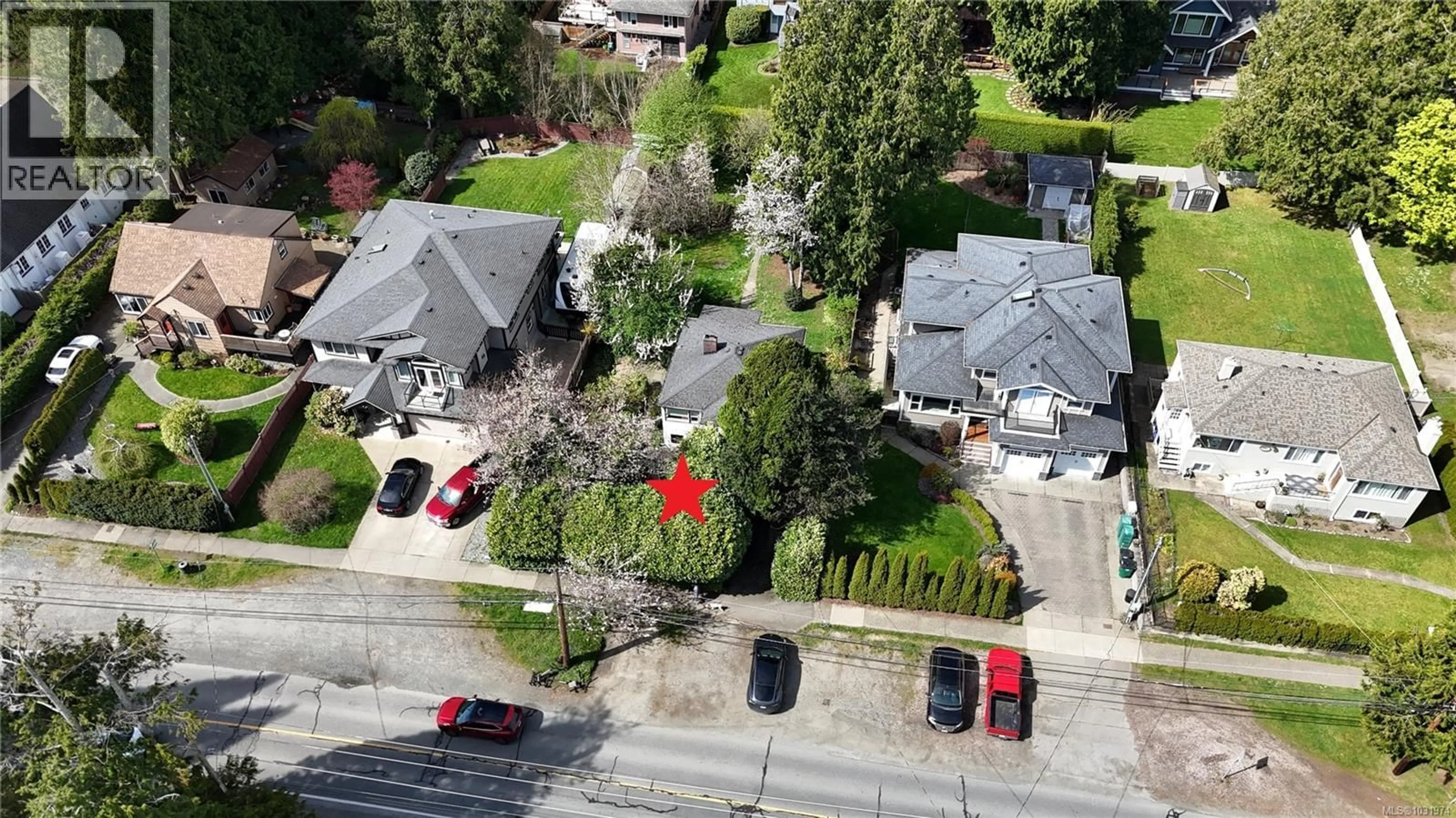 A pic from outside/outdoor area/front of a property/back of a property/a pic from drone, street for 5190 CORDOVA BAY ROAD, Saanich British Columbia V8Y2K8