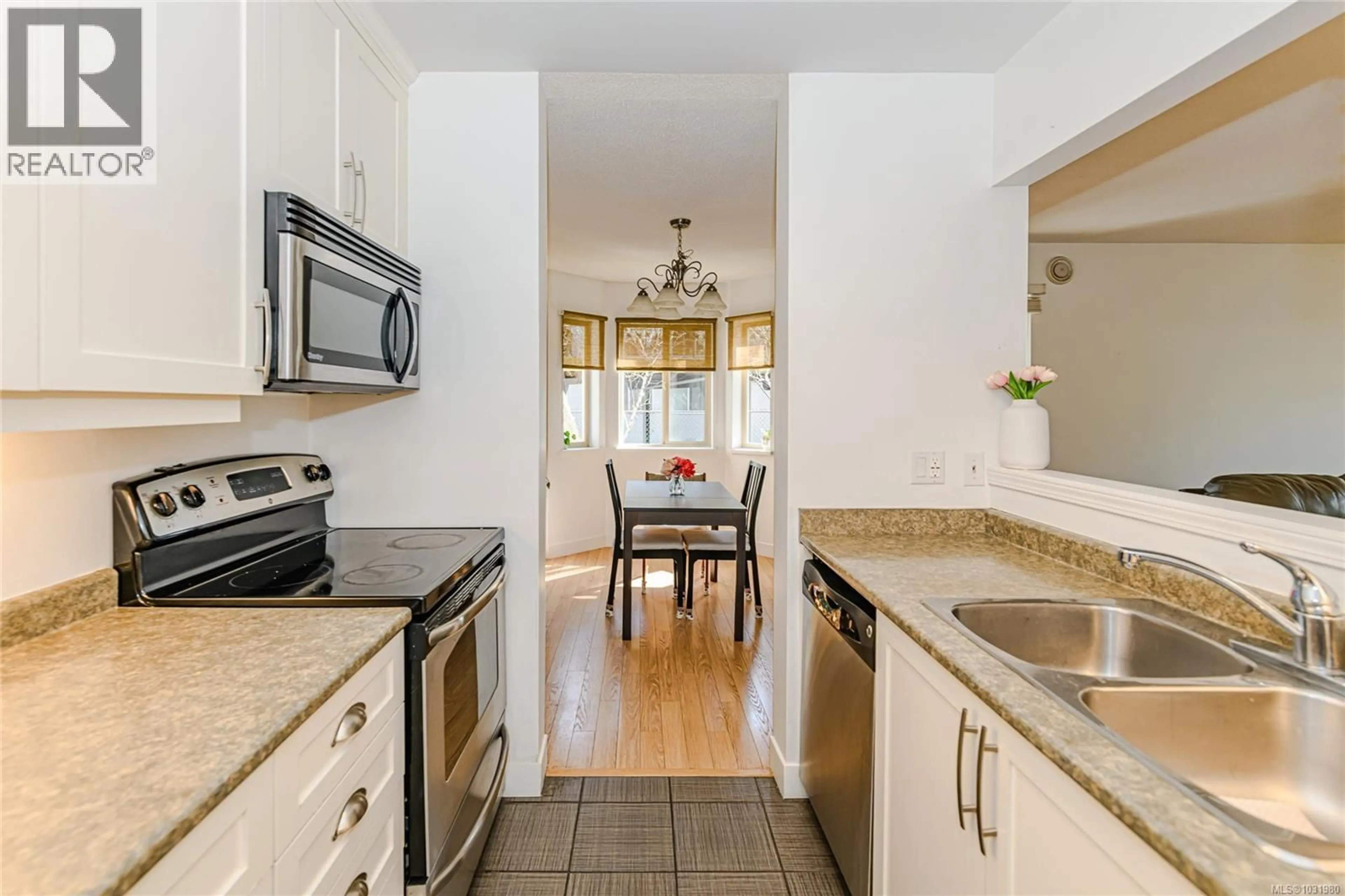 Standard kitchen, ceramic/tile floor for 206 - 1270 JOHNSON STREET, Victoria British Columbia V8V3P1