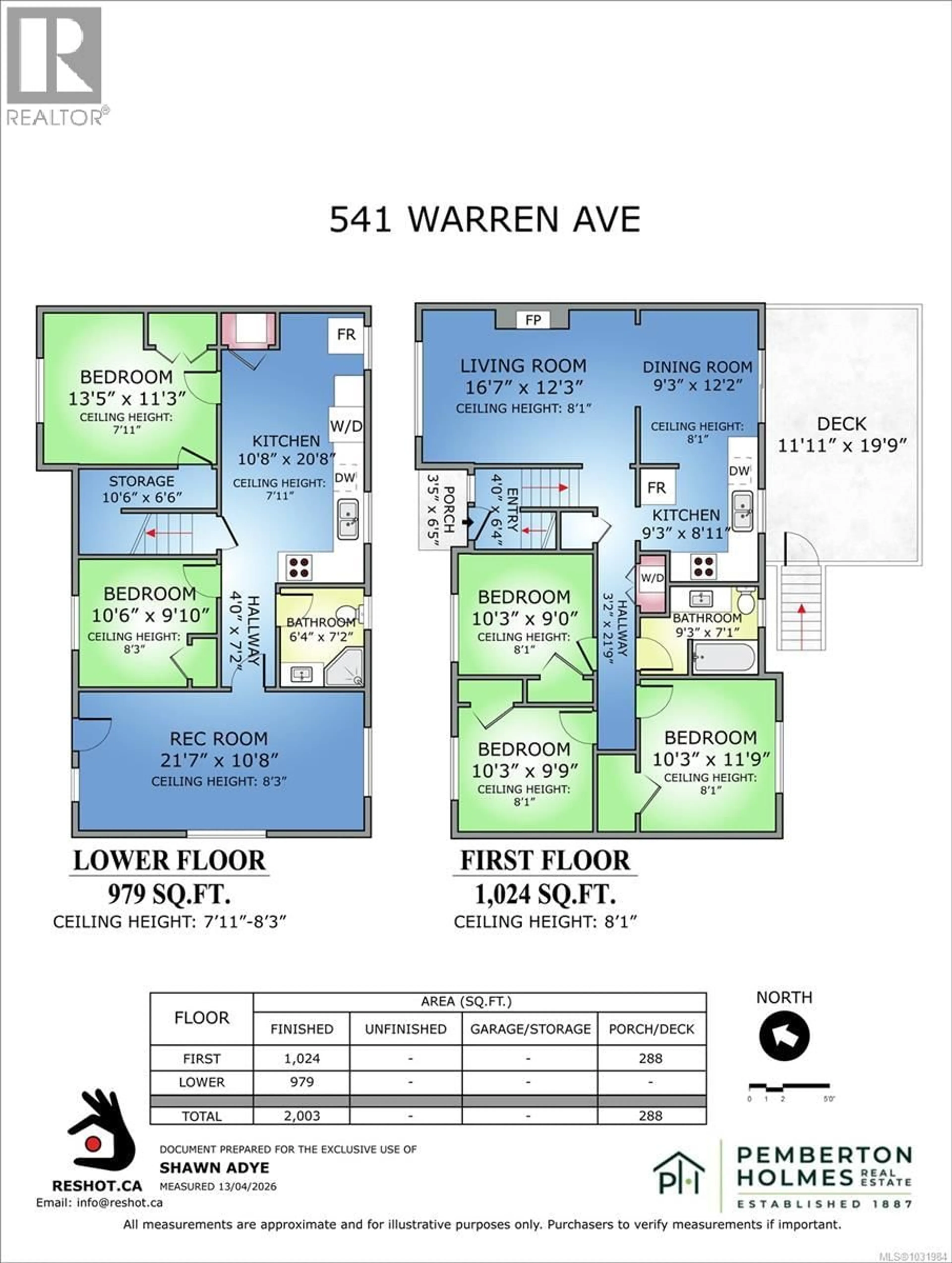 Floor plan for 541 WARREN AVENUE, Saanich British Columbia V8Z2J6