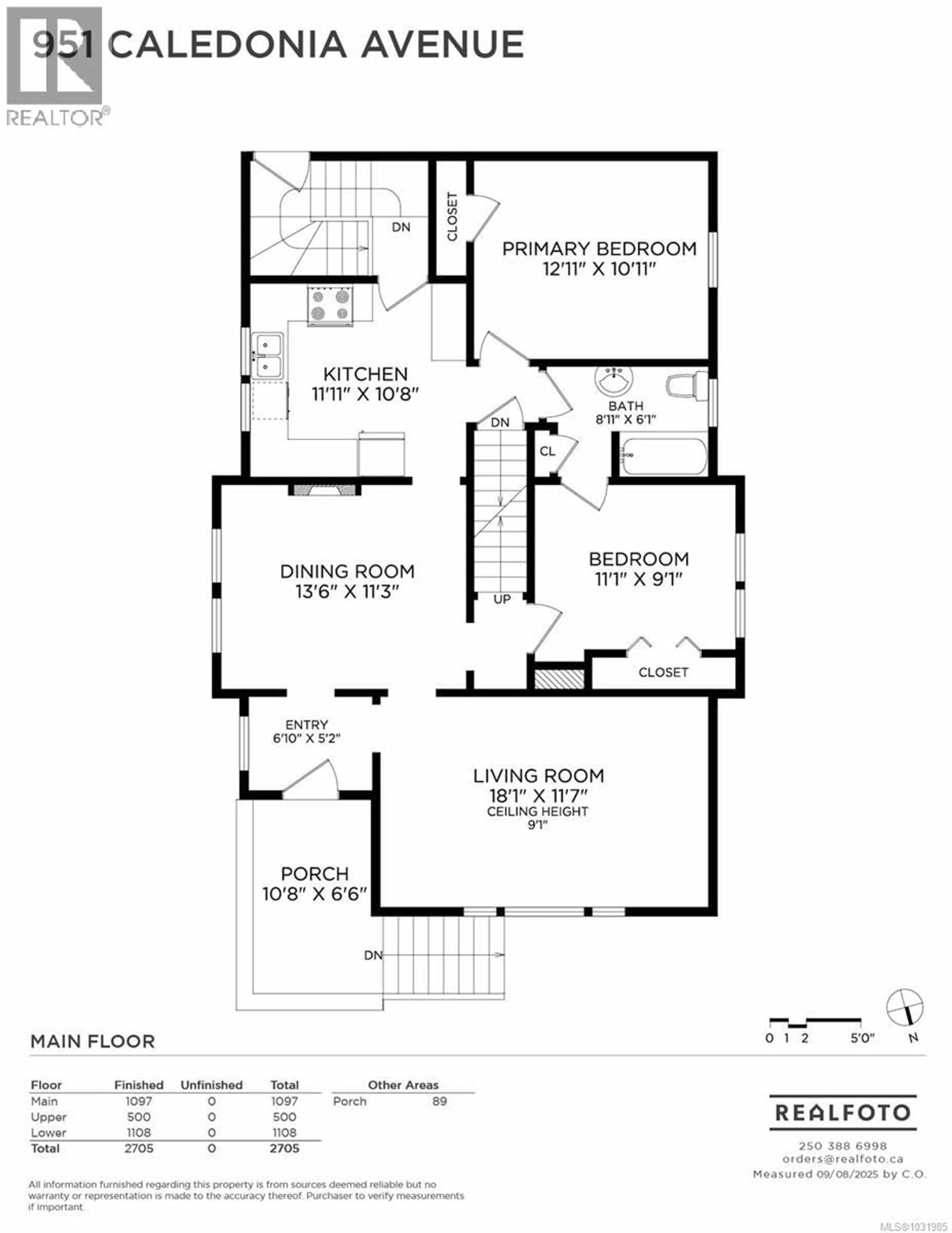 Floor plan for 951 CALEDONIA AVENUE, Victoria British Columbia V8T1E7