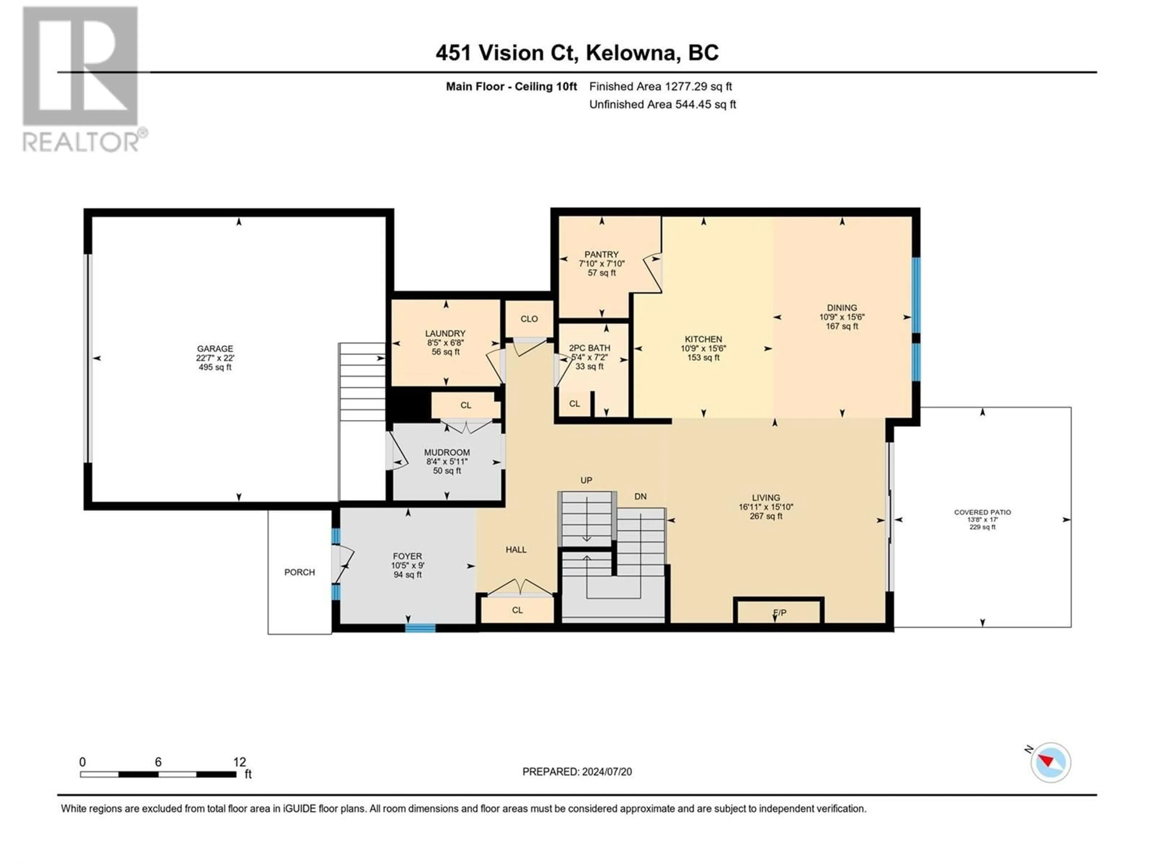 Floor plan for 451 Vision Court, Kelowna British Columbia V1W0C4