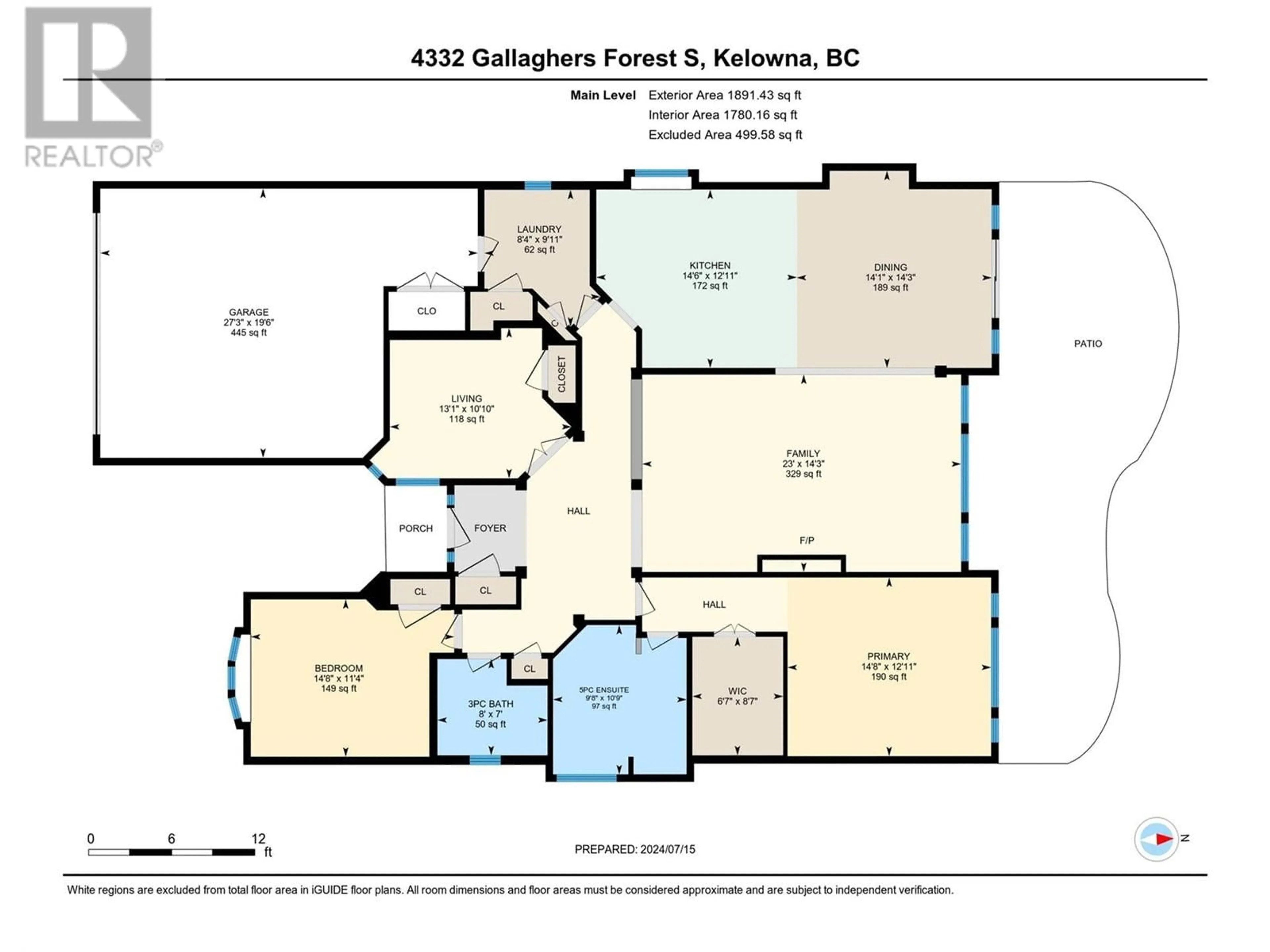 Floor plan for 4332 Gallaghers Forest S Road, Kelowna British Columbia V1W4X3