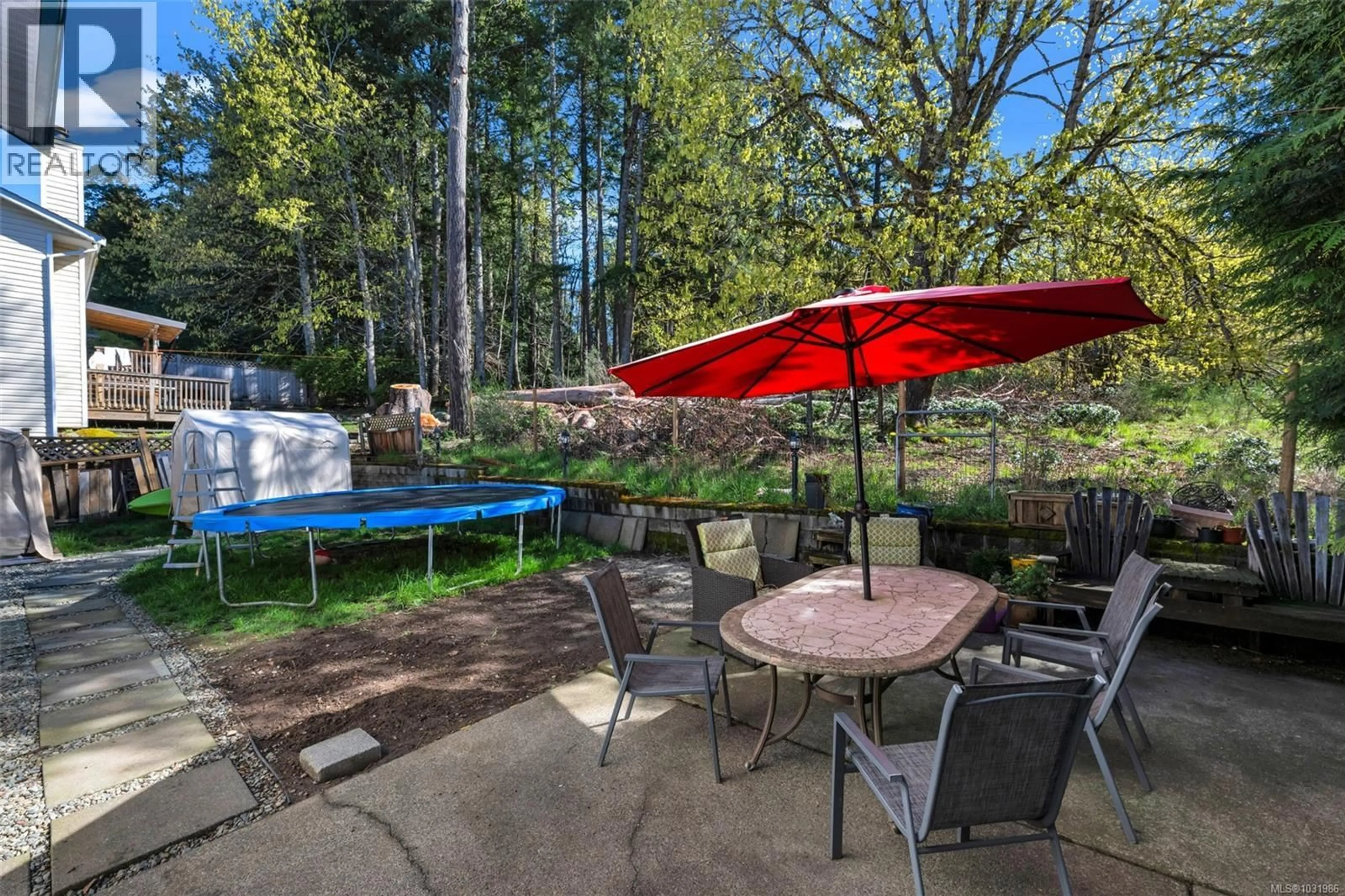 Patio, forest/trees view for 2547 DAVIDSON ROAD, Shawnigan Lake British Columbia V0R2W2