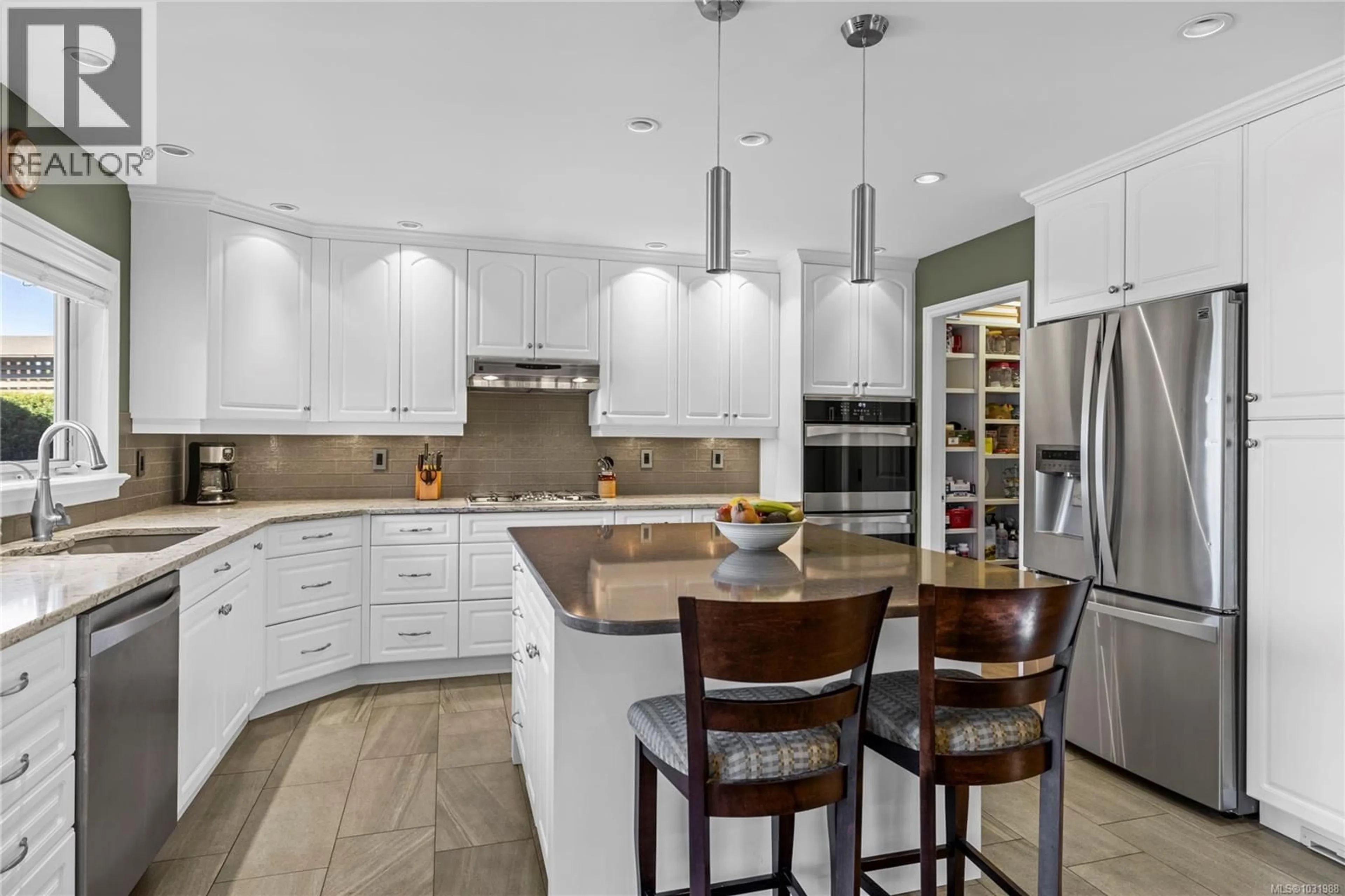 Contemporary kitchen, ceramic/tile floor for 1240 PRESTWICK PLACE, French Creek British Columbia V9P2W2