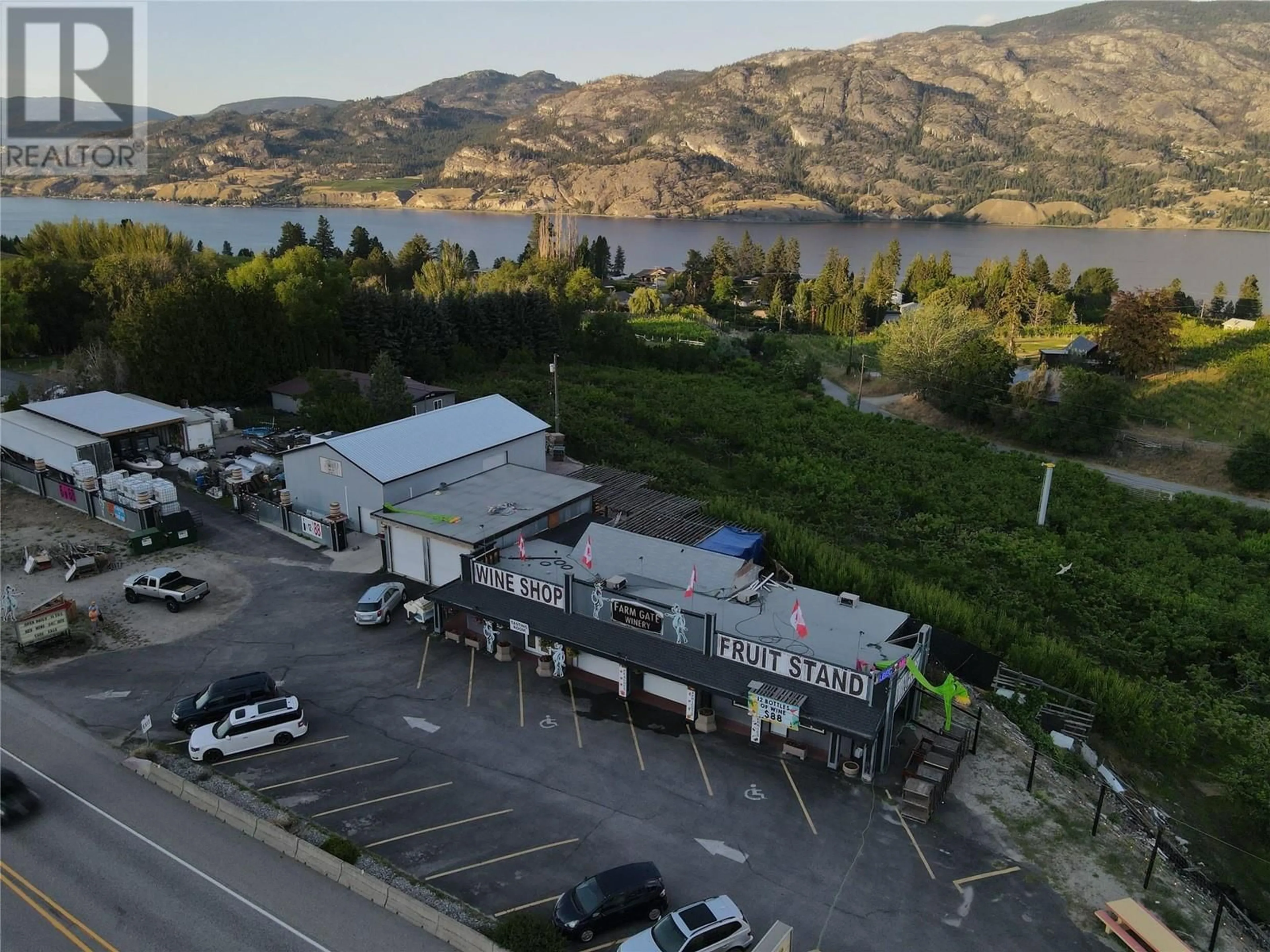 A pic from outside/outdoor area/front of a property/back of a property/a pic from drone, mountain view for 346 97 Highway, Kaleden British Columbia V0H1K0