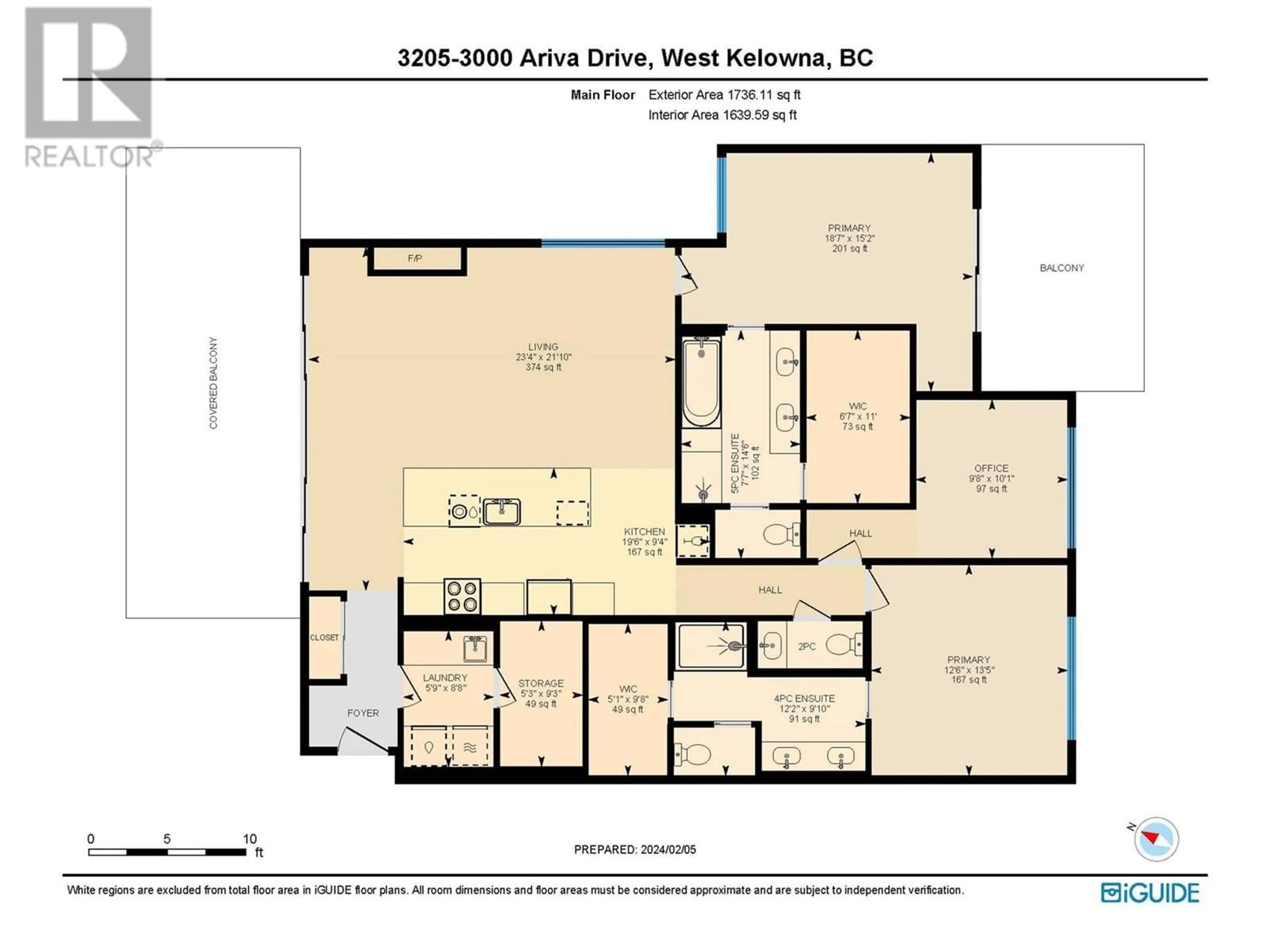 Floor plan for 3000 Ariva Drive Unit# 3205, Kelowna British Columbia V1Z0B3