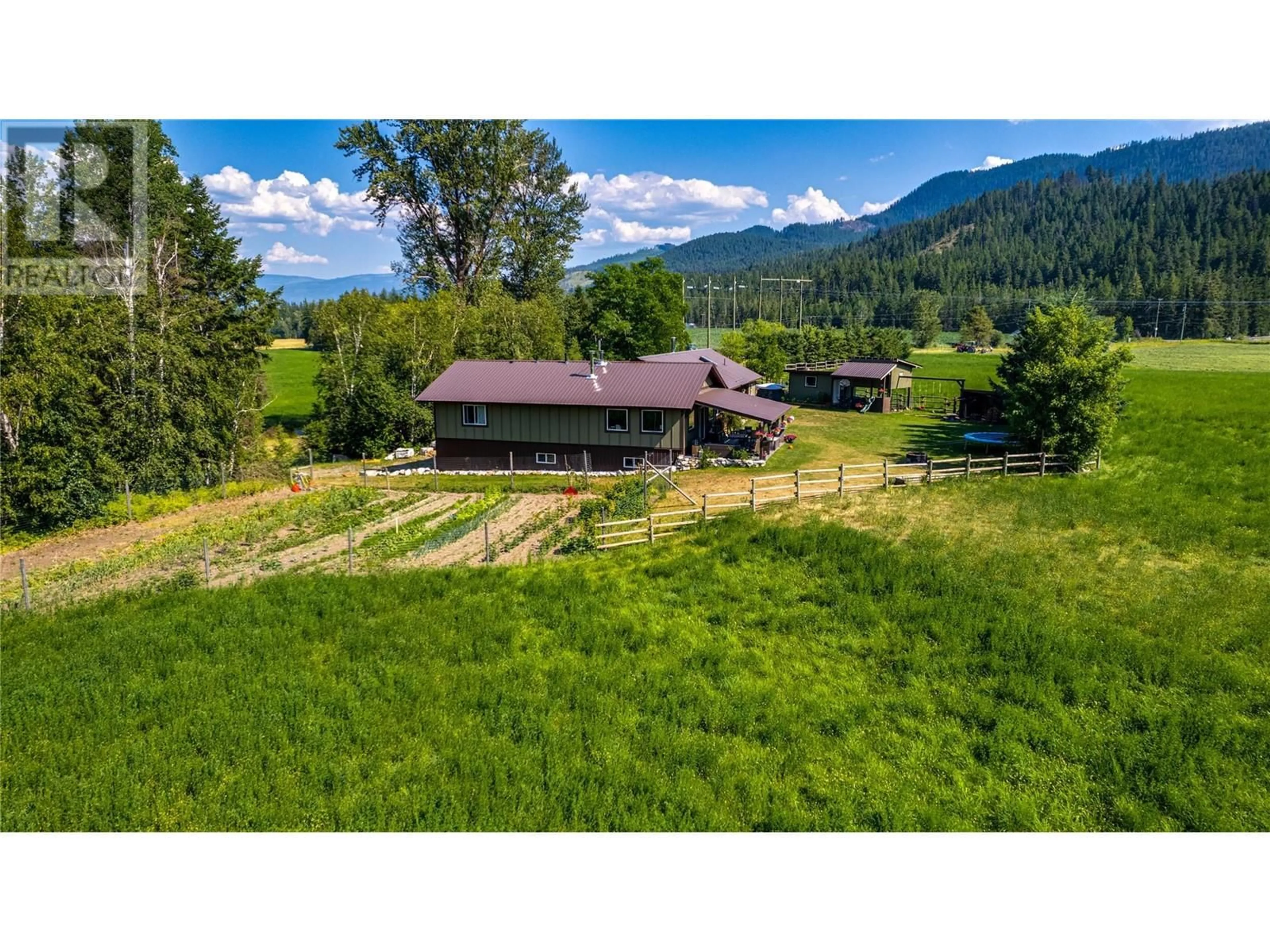 A pic from outside/outdoor area/front of a property/back of a property/a pic from drone, mountain view for 26 BYERS ROAD, Cherryville British Columbia V0E2G1