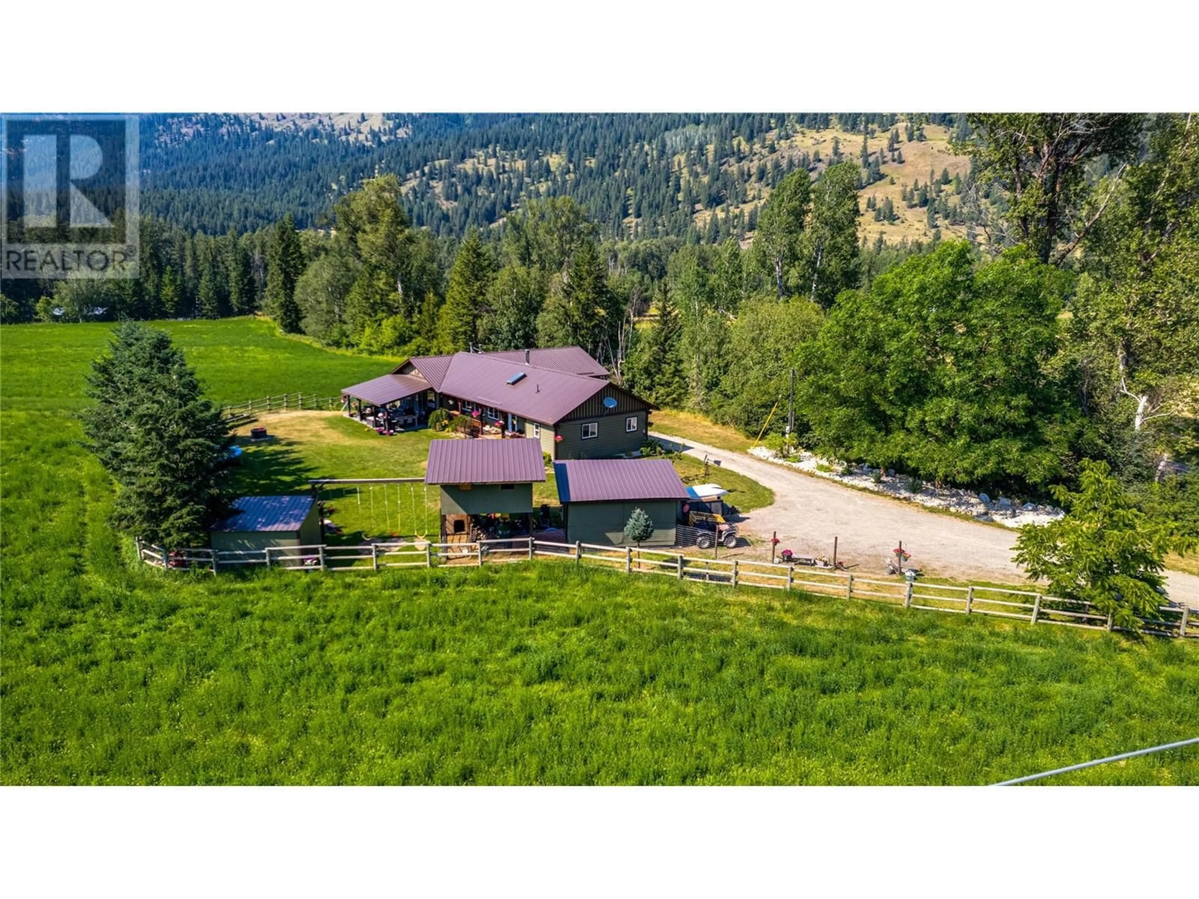 A pic from outside/outdoor area/front of a property/back of a property/a pic from drone, mountain view for 26 BYERS ROAD, Cherryville British Columbia V0E2G1
