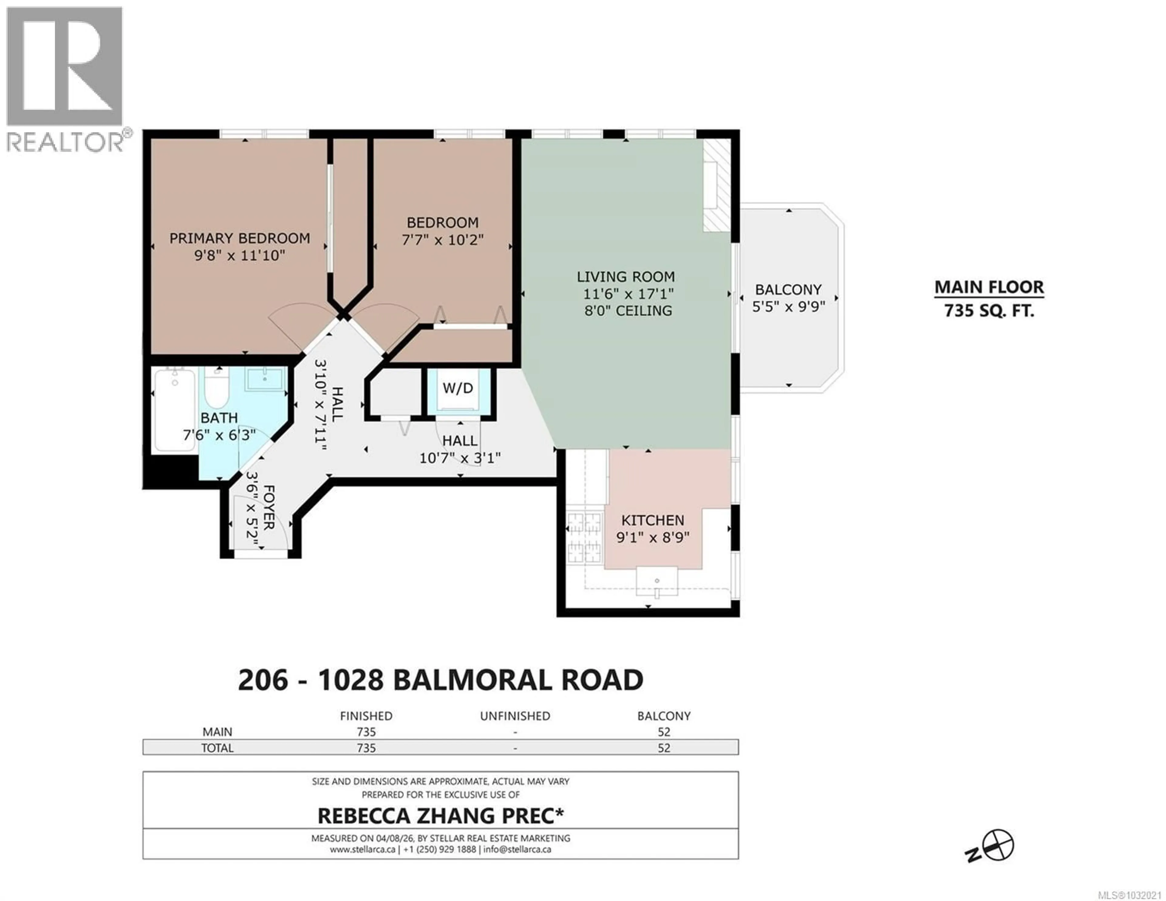 Floor plan for 206 - 1028 BALMORAL ROAD, Victoria British Columbia V8T1A8