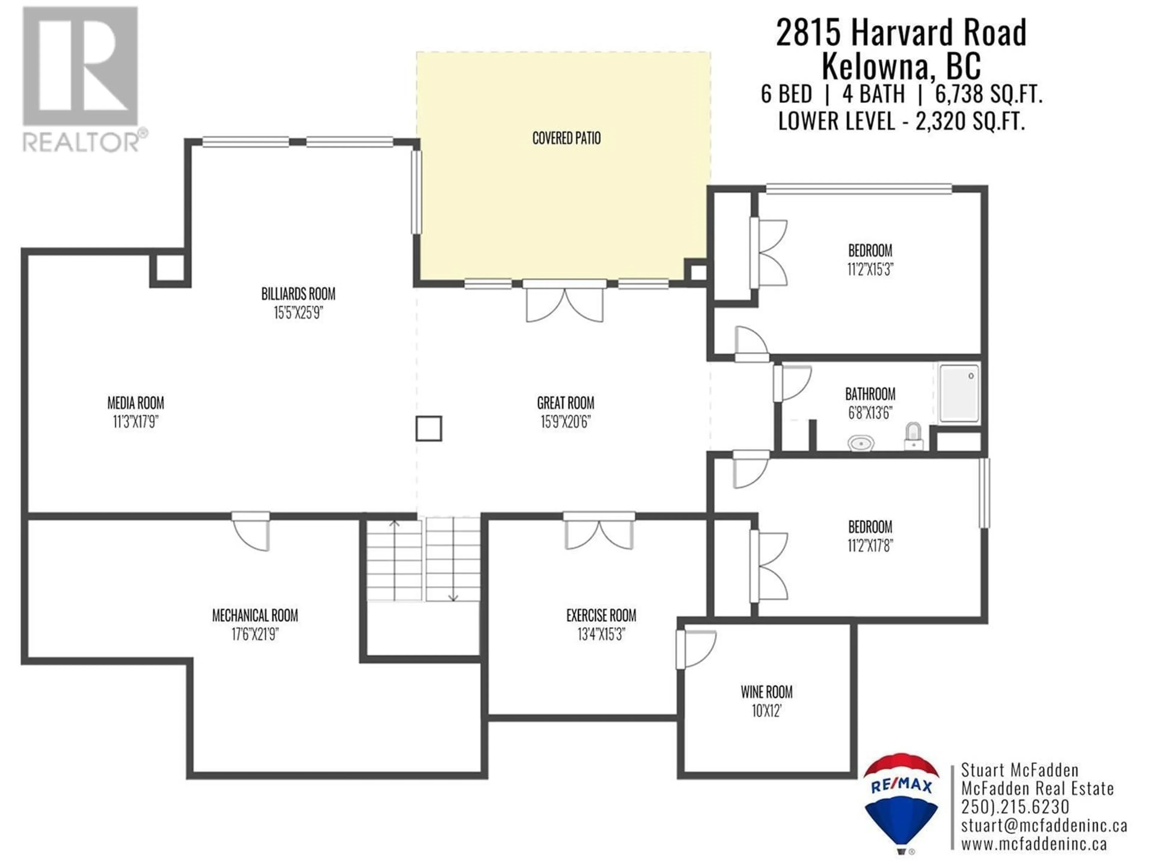 Floor plan for 2815 Harvard Road, Kelowna British Columbia V1W4C2