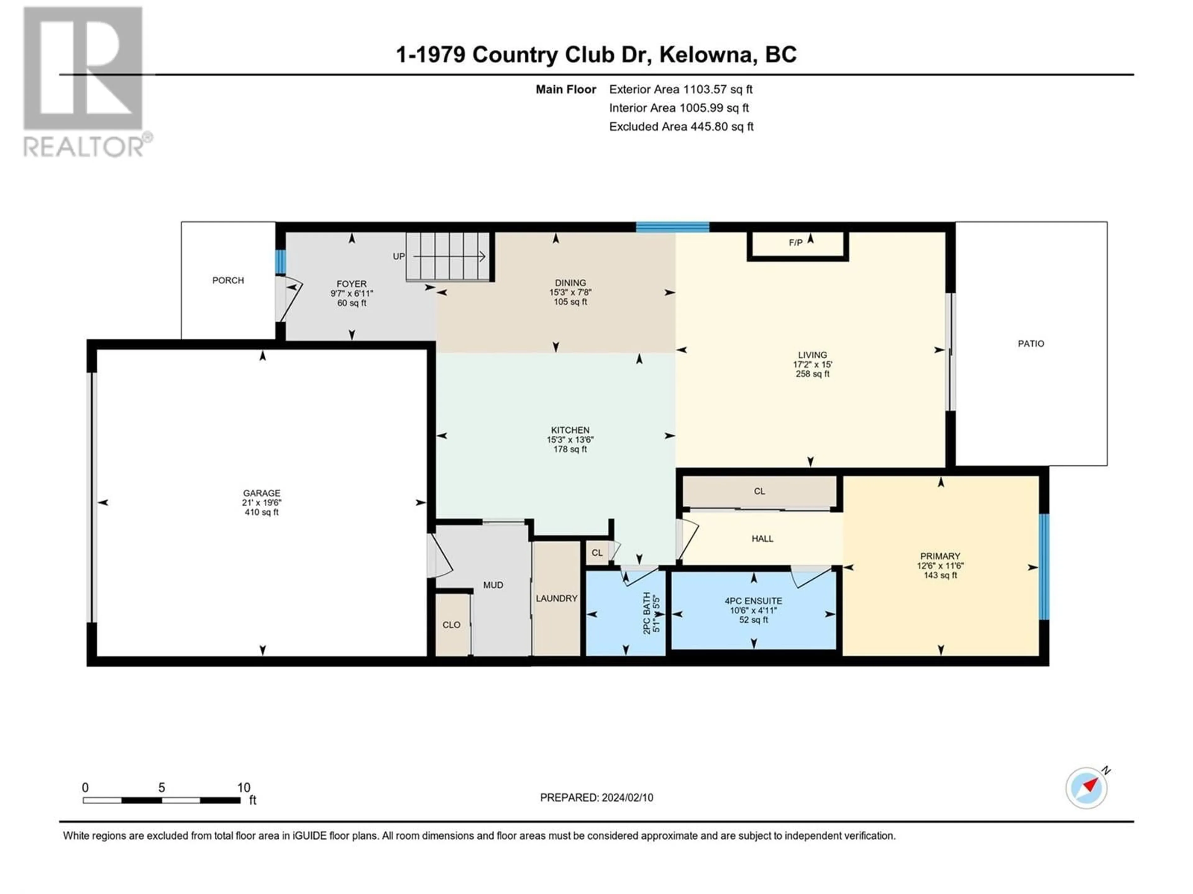 Floor plan for 1979 Country Club Drive Unit# 1, Kelowna British Columbia V1V2M6