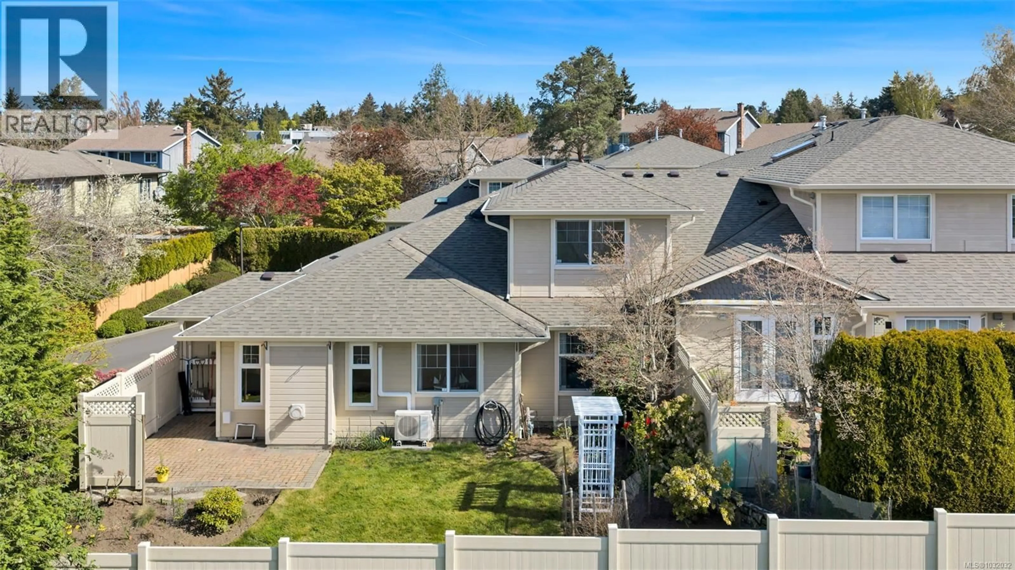 A pic from outside/outdoor area/front of a property/back of a property/a pic from drone, street for 16 - 4383 TORQUAY DRIVE, Saanich British Columbia V8N3L3