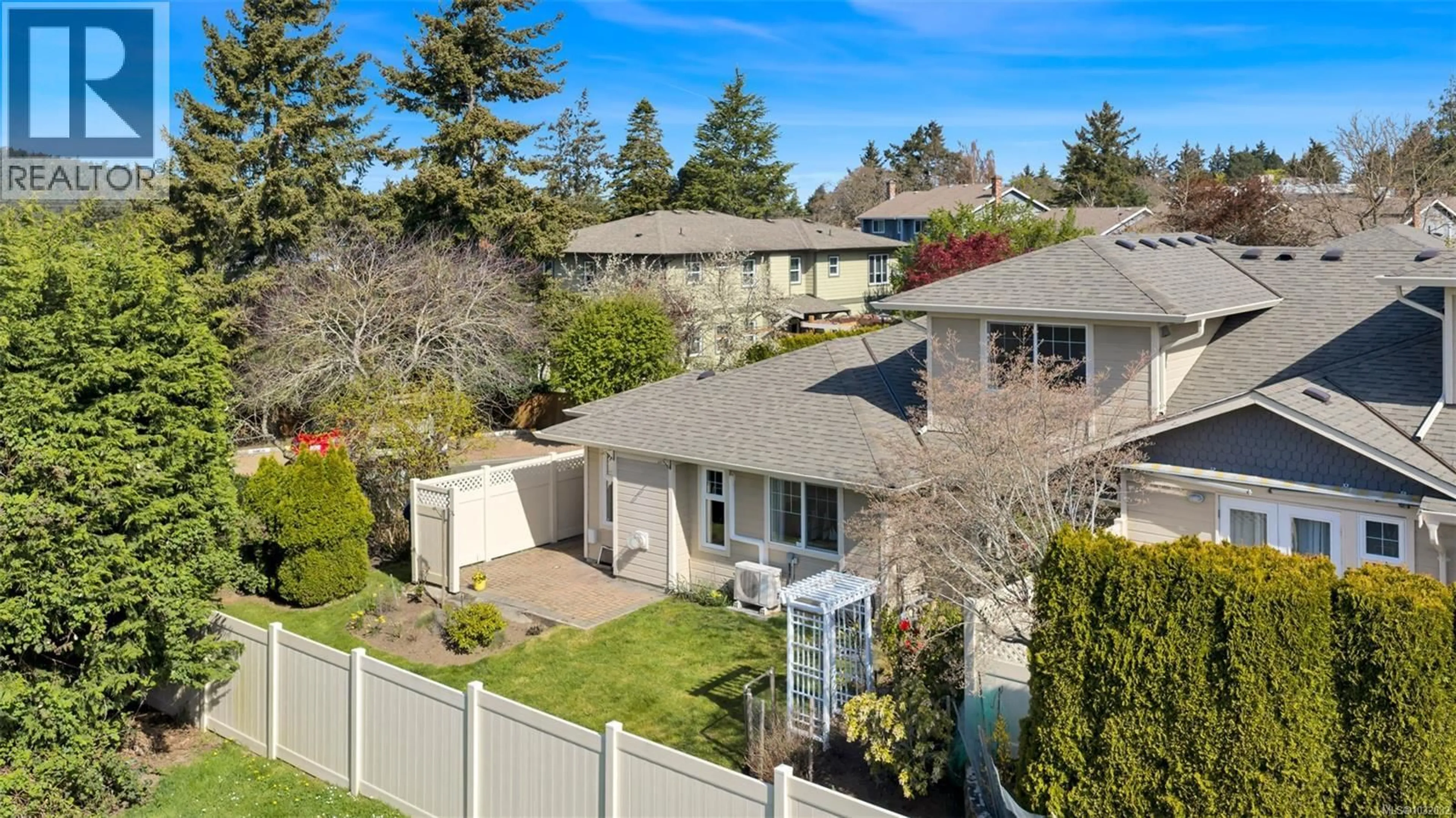 A pic from outside/outdoor area/front of a property/back of a property/a pic from drone, street for 16 - 4383 TORQUAY DRIVE, Saanich British Columbia V8N3L3