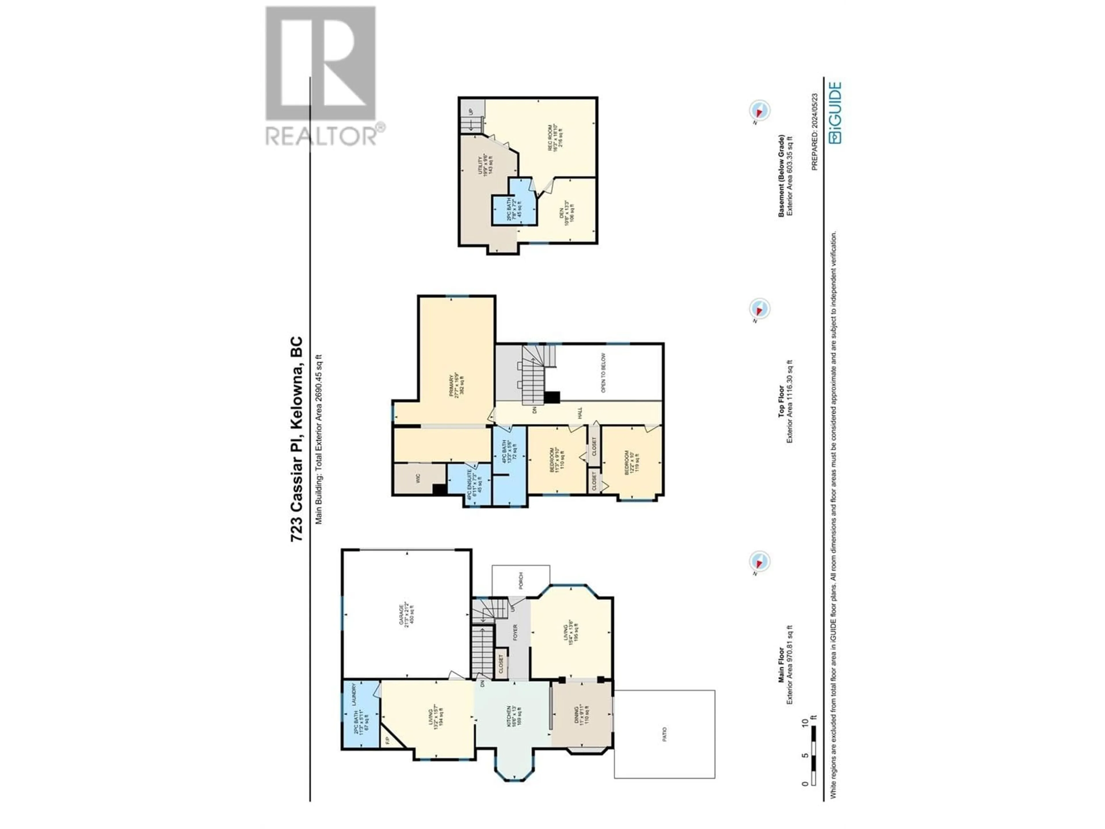 Floor plan for 723 Cassiar Place, Kelowna British Columbia V1V1M6