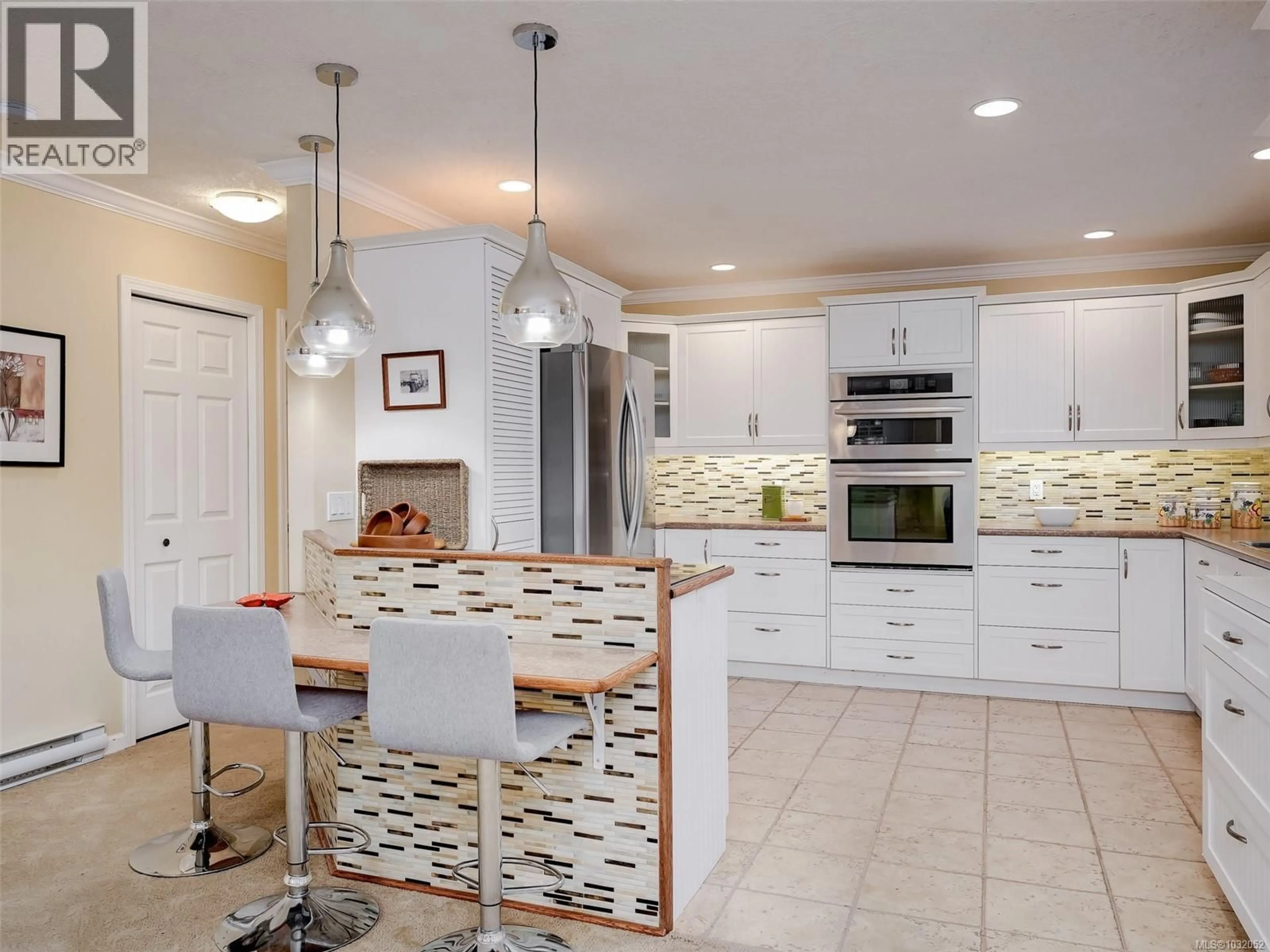 Contemporary kitchen, ceramic/tile floor for 2087 JAMES WHITE BOULEVARD, Sidney British Columbia V8L4G5