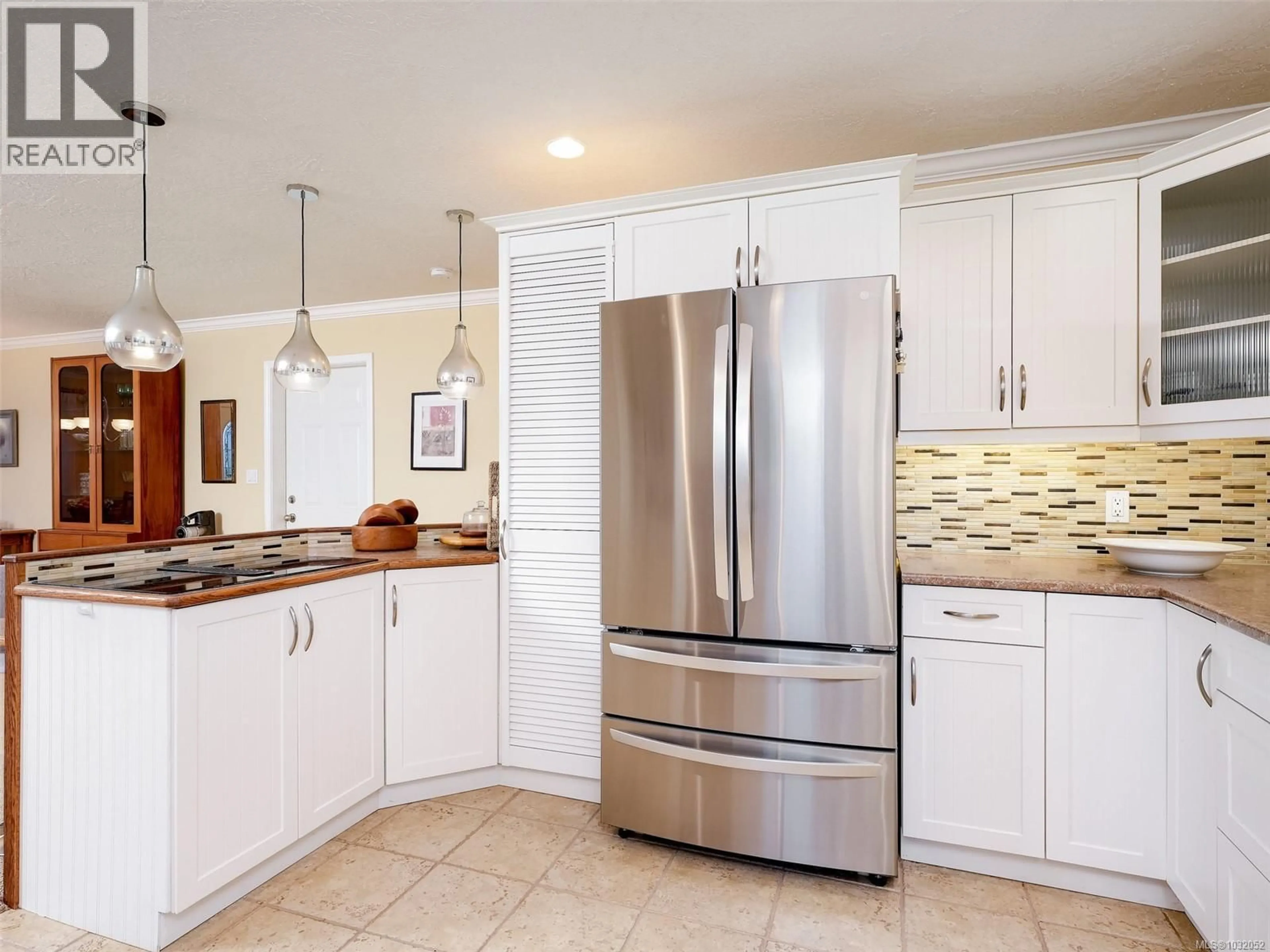 Contemporary kitchen, ceramic/tile floor for 2087 JAMES WHITE BOULEVARD, Sidney British Columbia V8L4G5