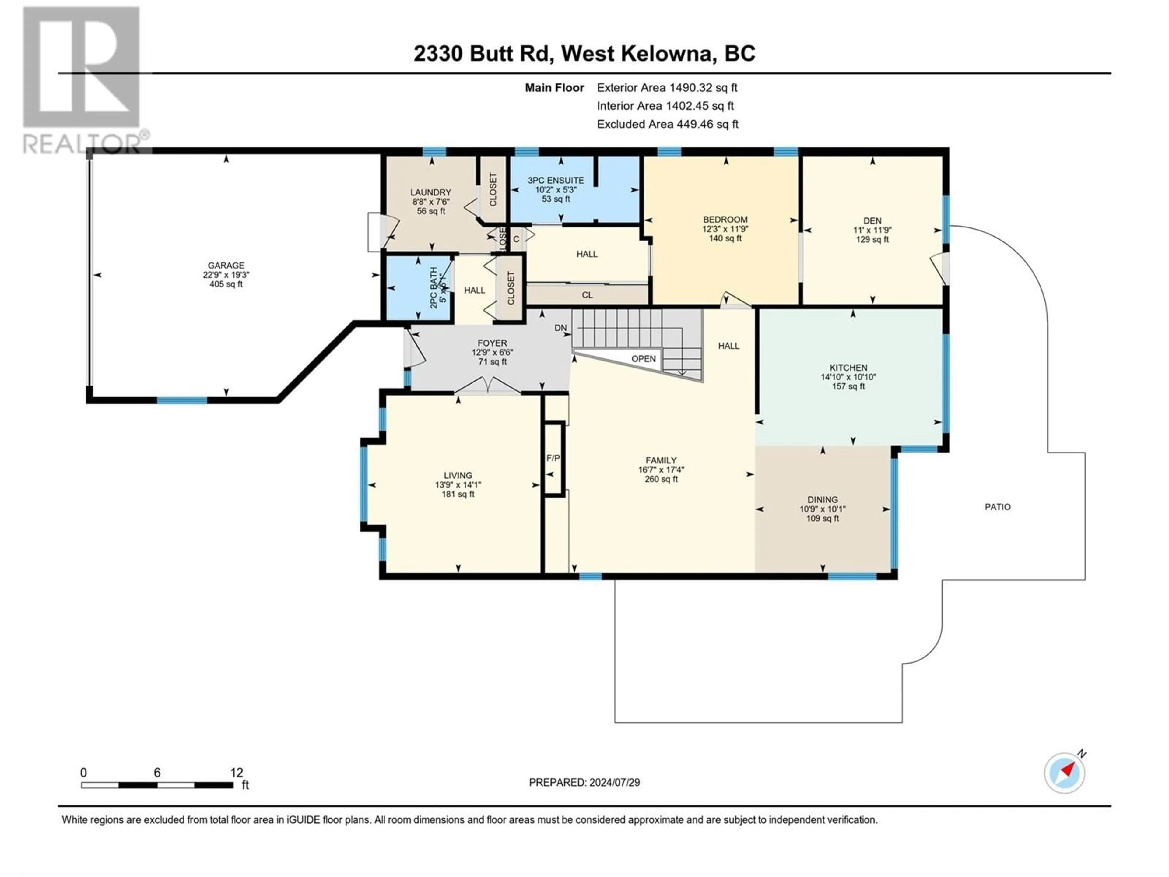 Floor plan for 2330 Butt Road Unit# 228, Westbank British Columbia V4T2L3