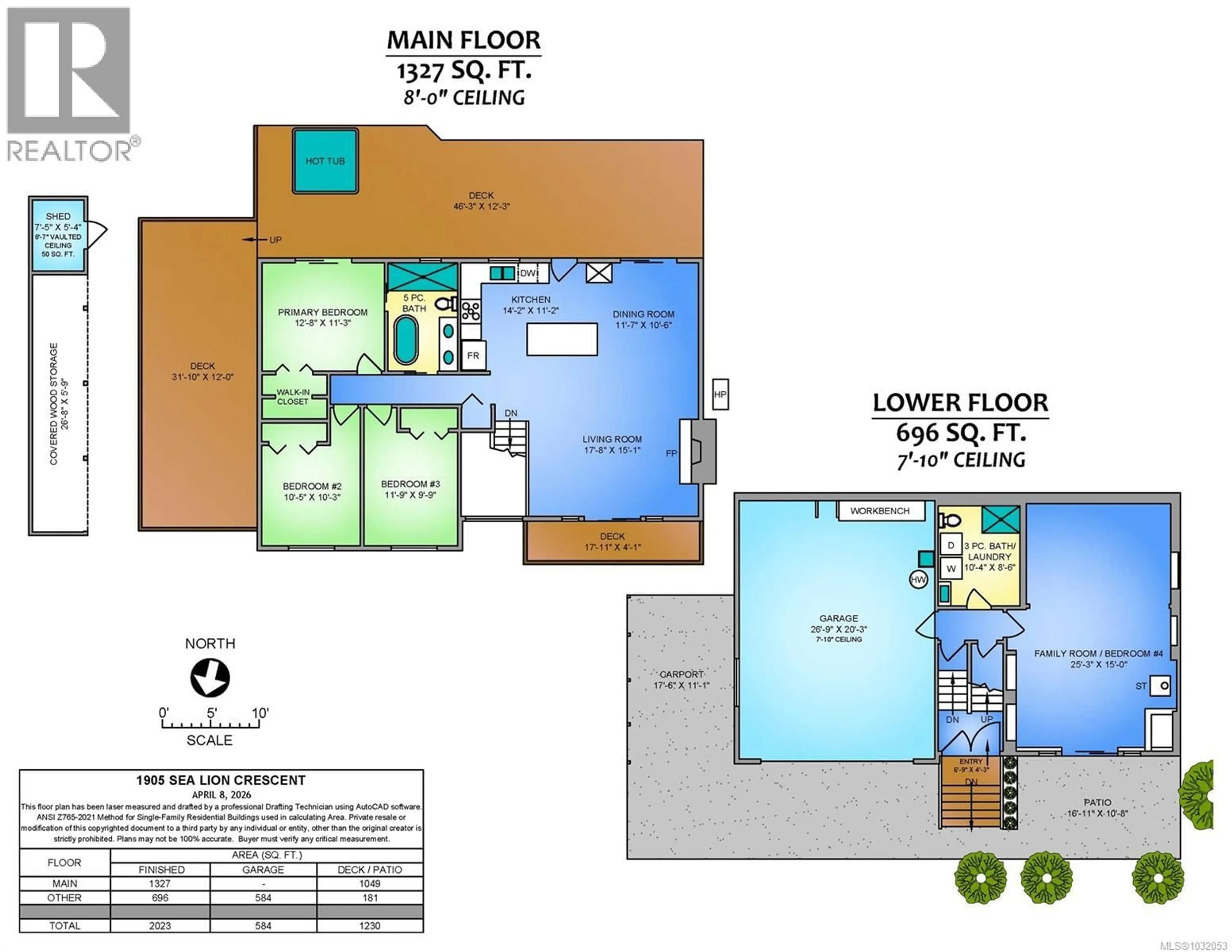 Floor plan for 1905 SEA LION CRESCENT, Nanoose Bay British Columbia V9P9J3