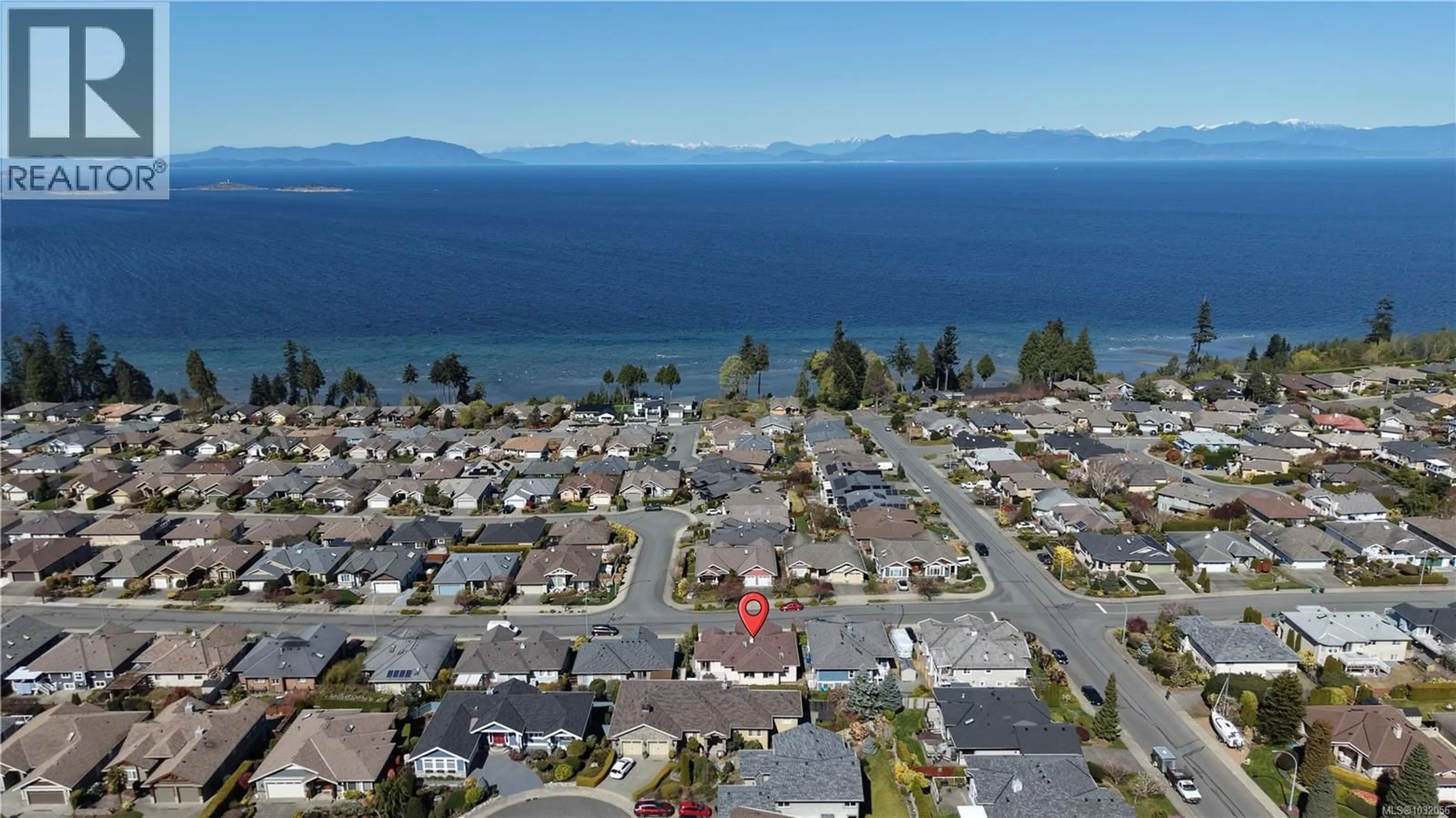 A pic from outside/outdoor area/front of a property/back of a property/a pic from drone, water/lake/river/ocean view for 6455 GROVELAND DRIVE, Nanaimo British Columbia V9V1V4