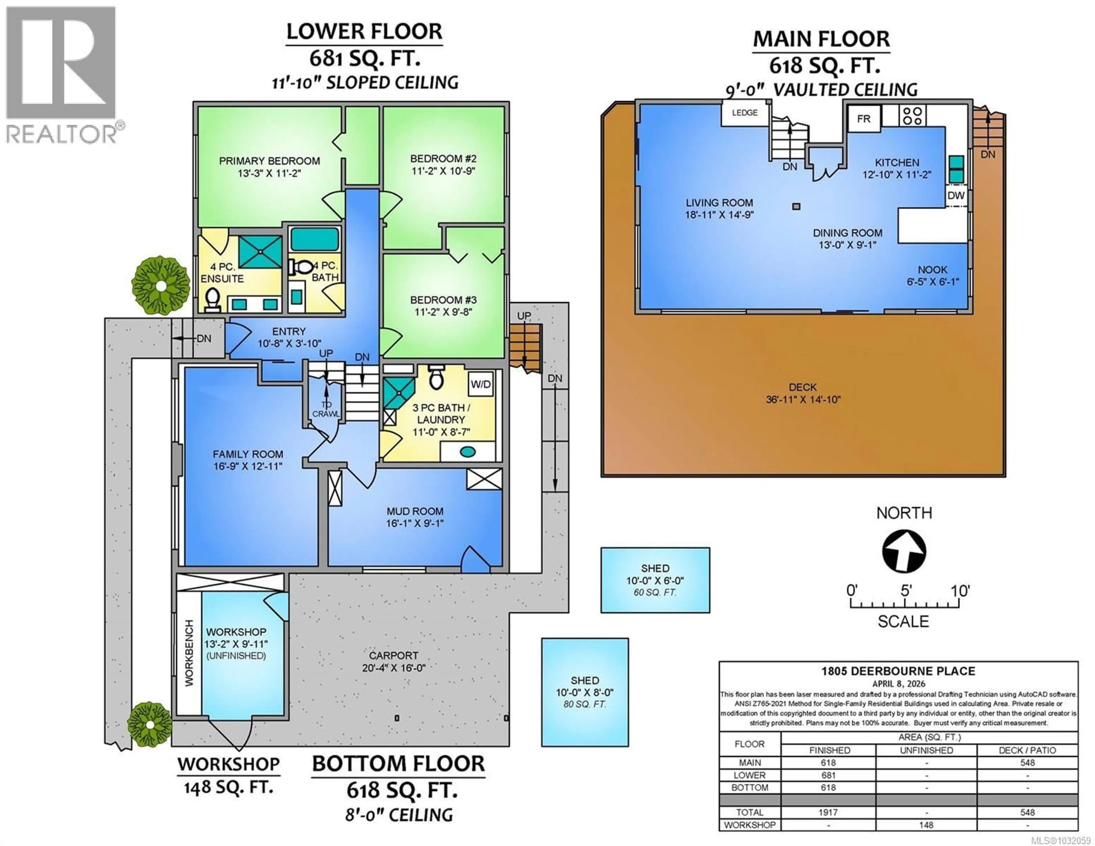 Floor plan for 1805 DEERBORNE PLACE, Nanaimo British Columbia V9T1A1