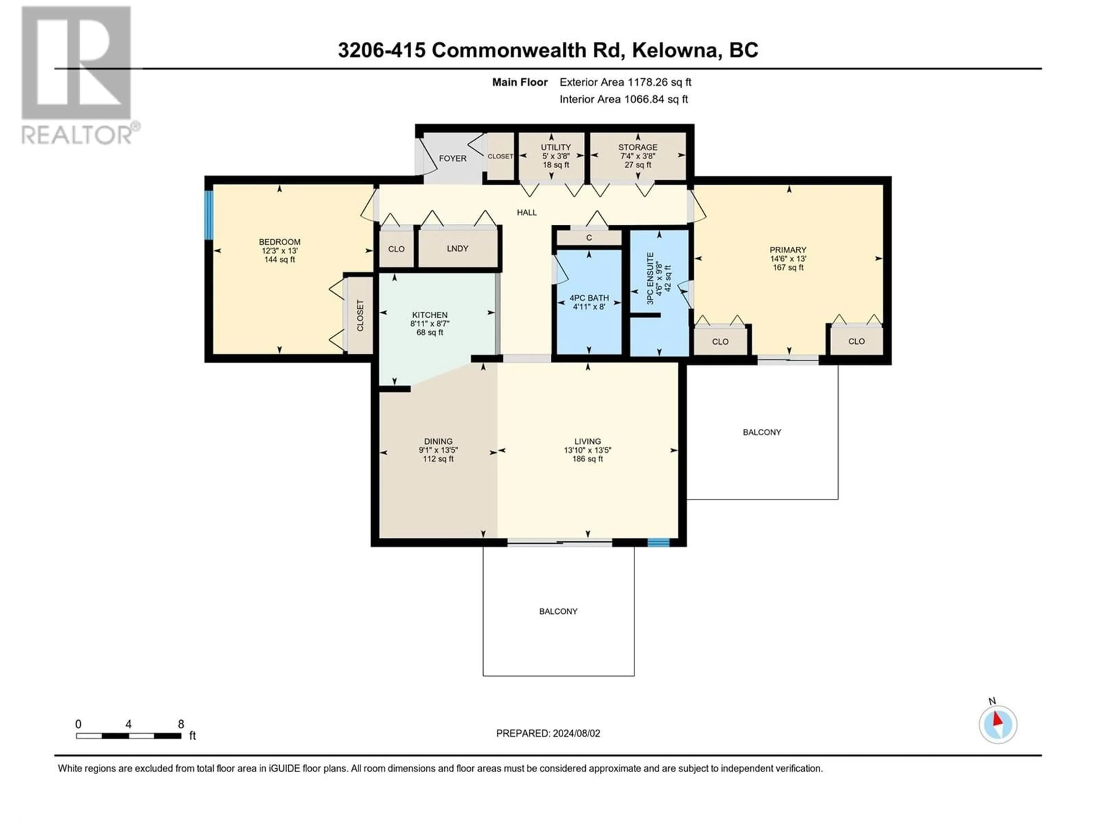 Floor plan for 3206 - 415 COMMONWEALTH ROAD, Kelowna British Columbia V4V2M4