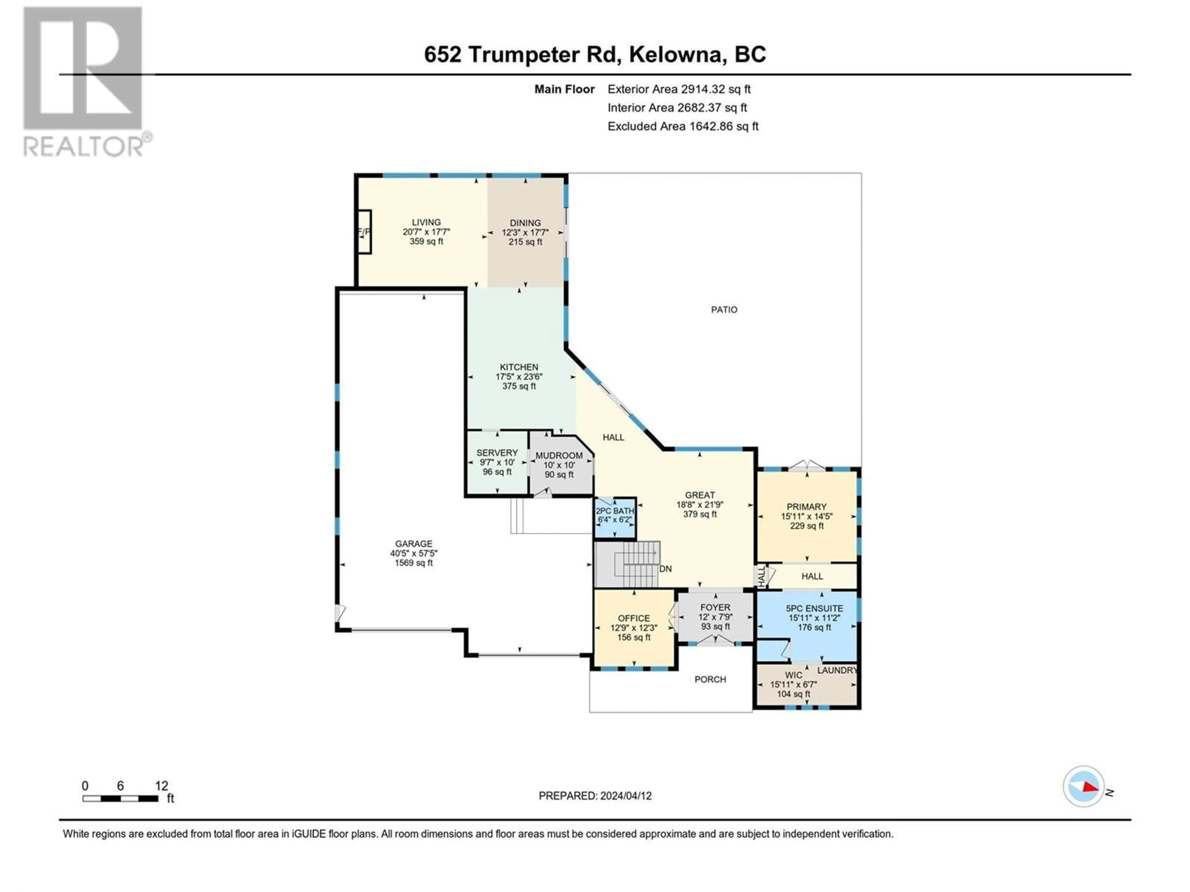 Floor plan for 652 TRUMPETER ROAD, Kelowna British Columbia V1W4L6