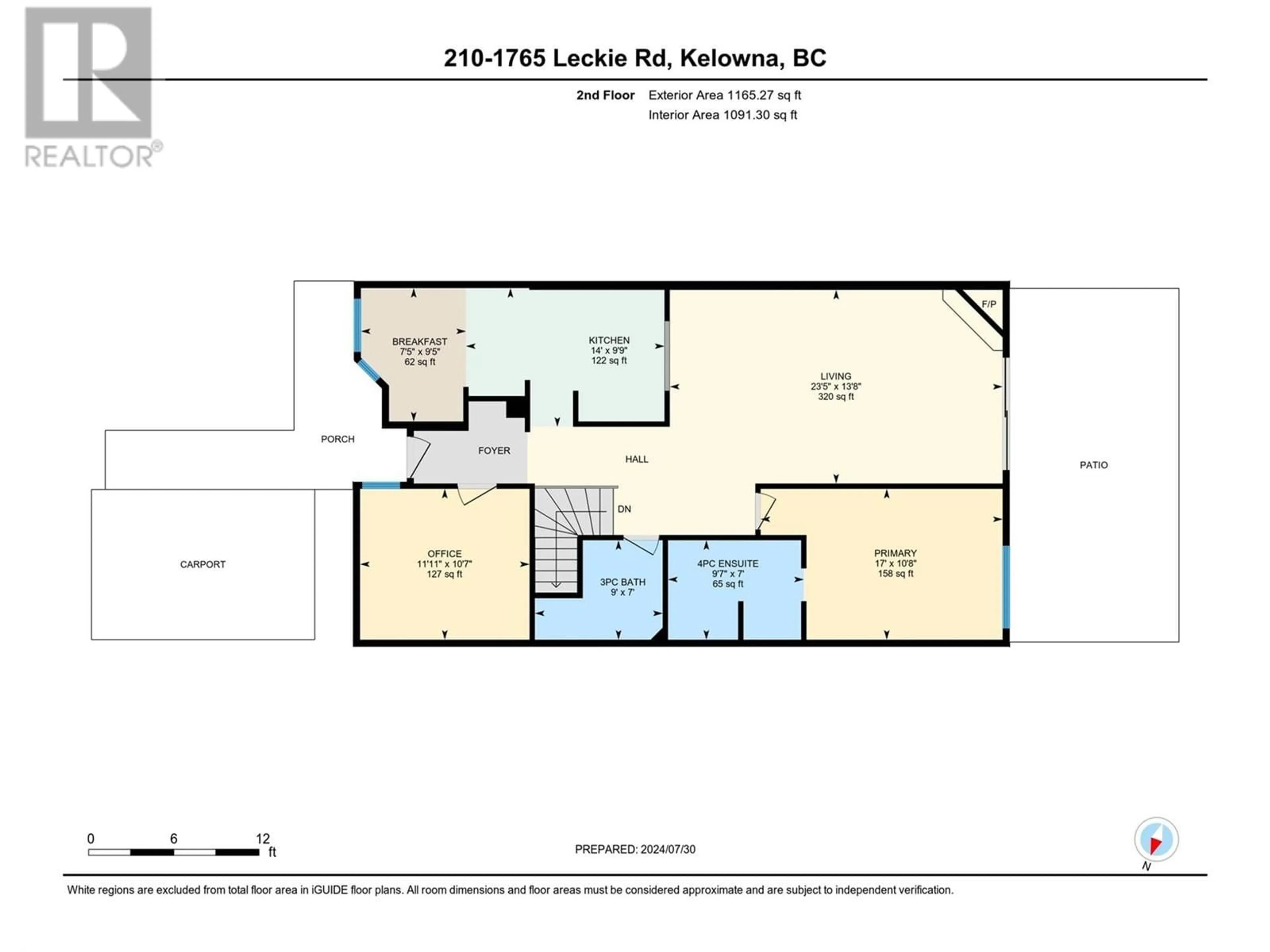 Floor plan for 1765 Leckie Road Unit# 210, Kelowna British Columbia V1X6X5