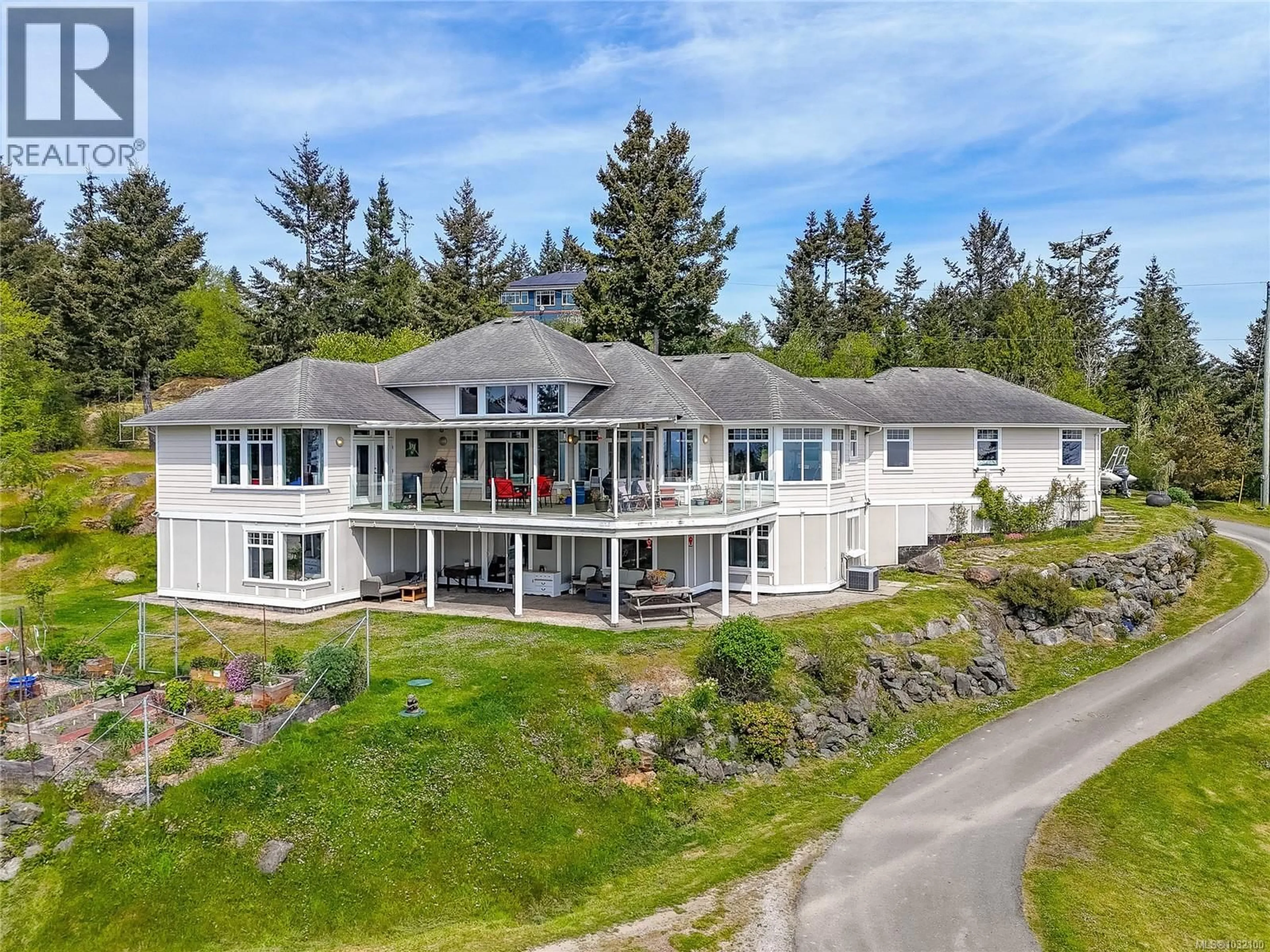 A pic from outside/outdoor area/front of a property/back of a property/a pic from drone, water/lake/river/ocean view for 2175 OTTER RIDGE DRIVE, Sooke British Columbia V9Z1E4