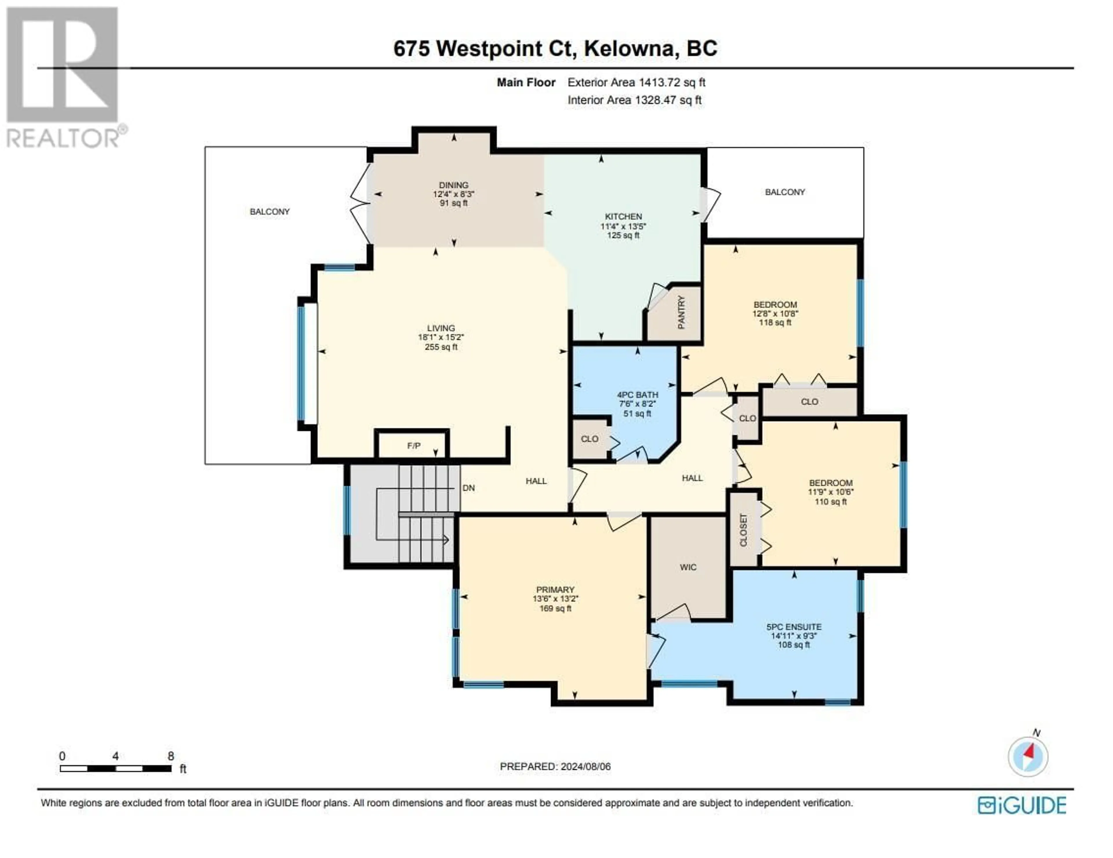 Floor plan for 675 Westpoint Court, Kelowna British Columbia V1W4Y3