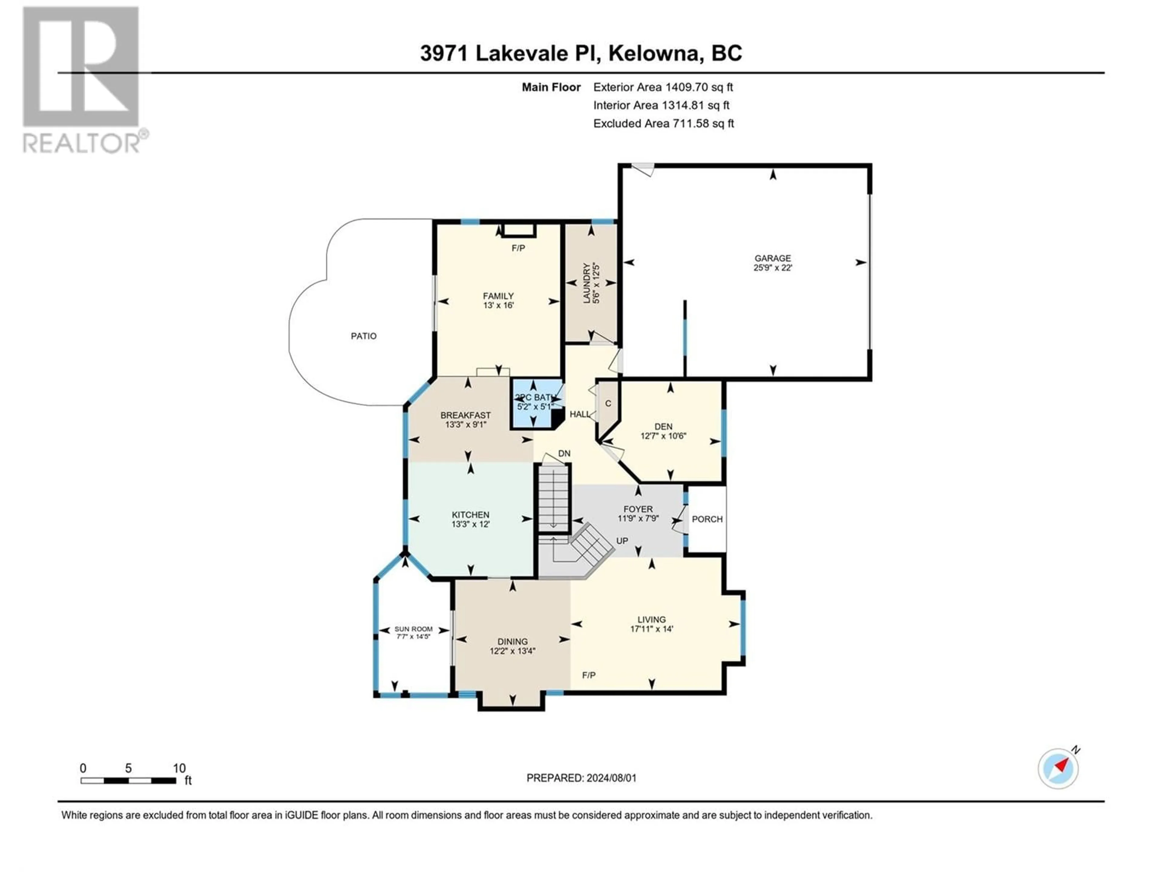 Floor plan for 3971 Lakevale Place, Kelowna British Columbia V1W3Z5