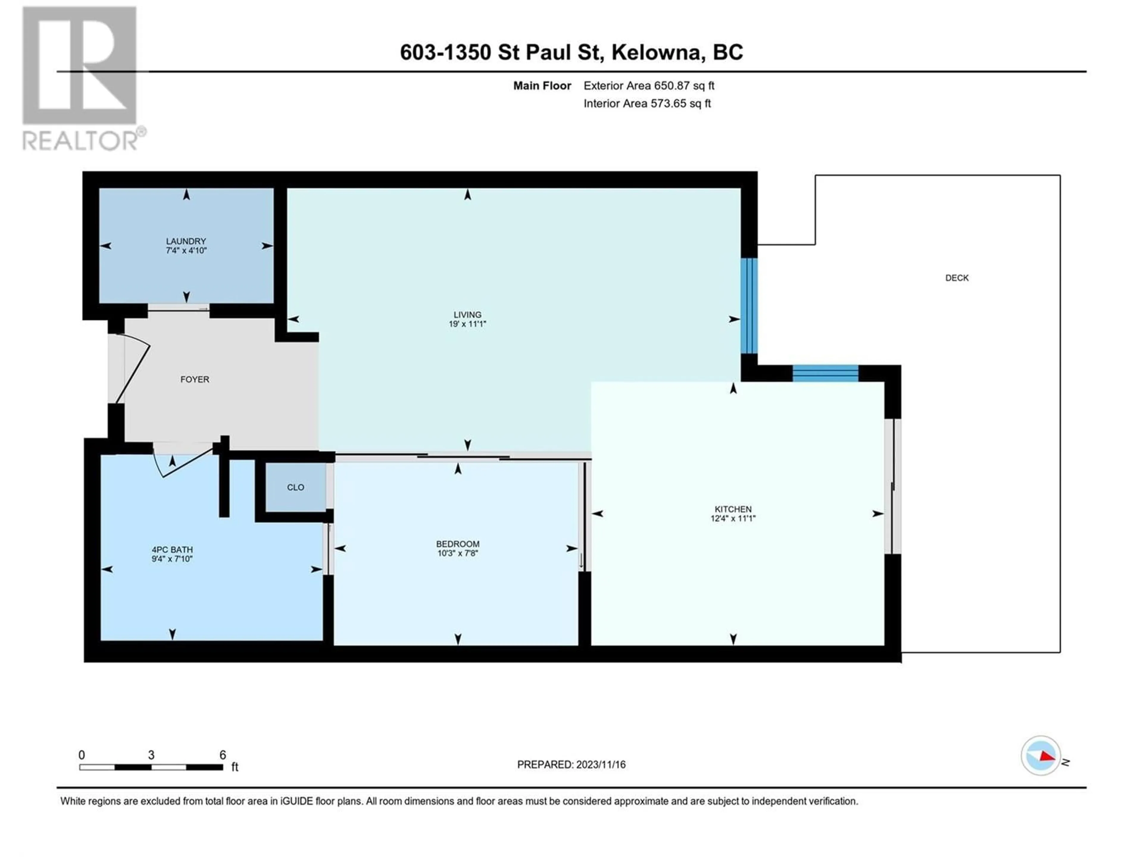 Floor plan for 1350 St. Paul Street Unit# 603, Kelowna British Columbia V1Y2E1