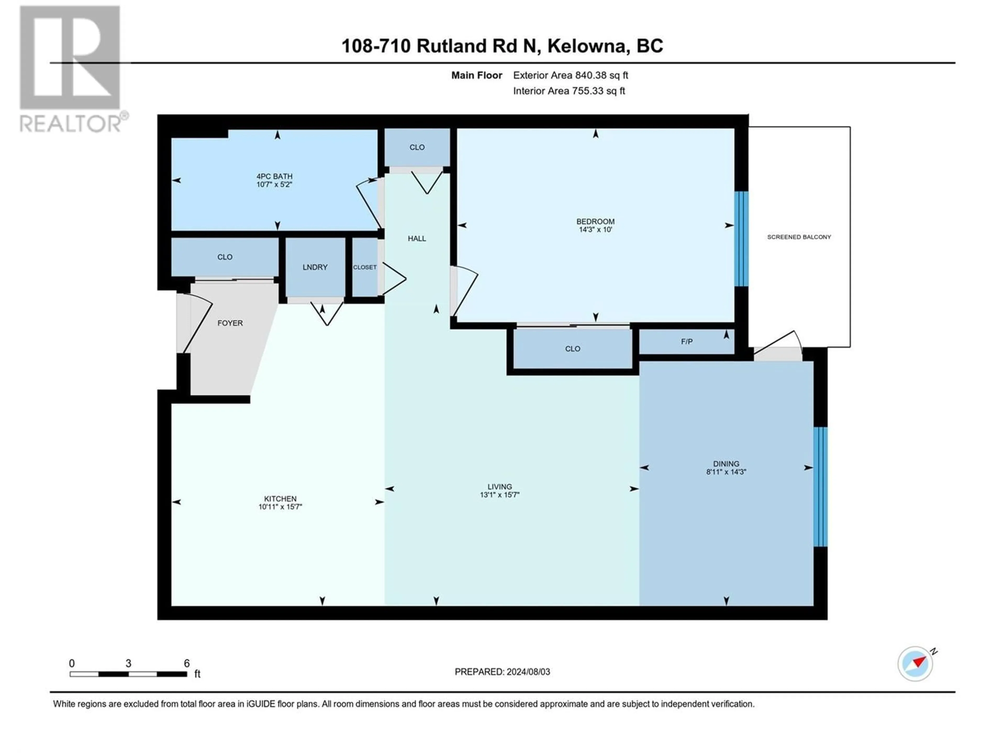 Floor plan for 710 Rutland Road N Unit# 108, Kelowna British Columbia V1X3B7