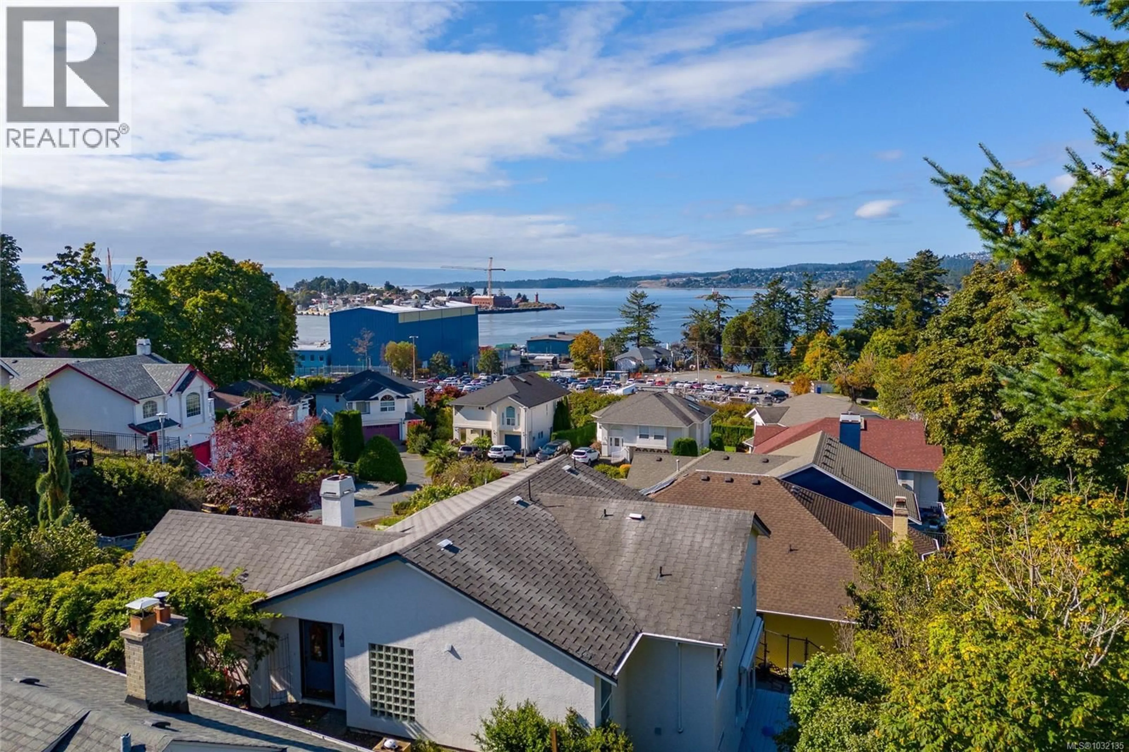 A pic from outside/outdoor area/front of a property/back of a property/a pic from drone, water/lake/river/ocean view for 715 LUSCOMBE PLACE, Esquimalt British Columbia V9A7L6