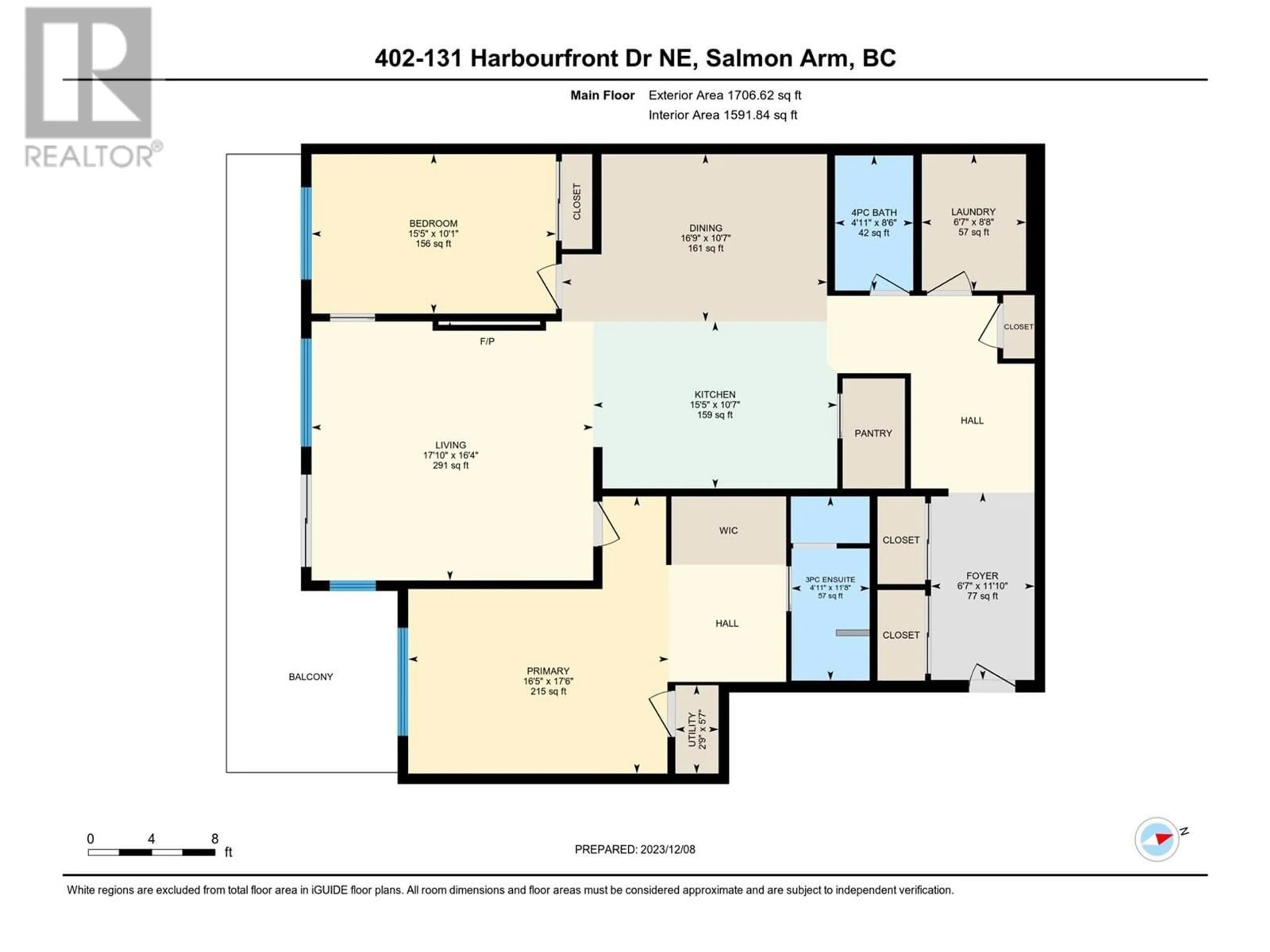 Floor plan for 131 Harbourfront Drive NE Unit# 402, Salmon Arm British Columbia V1E2T3