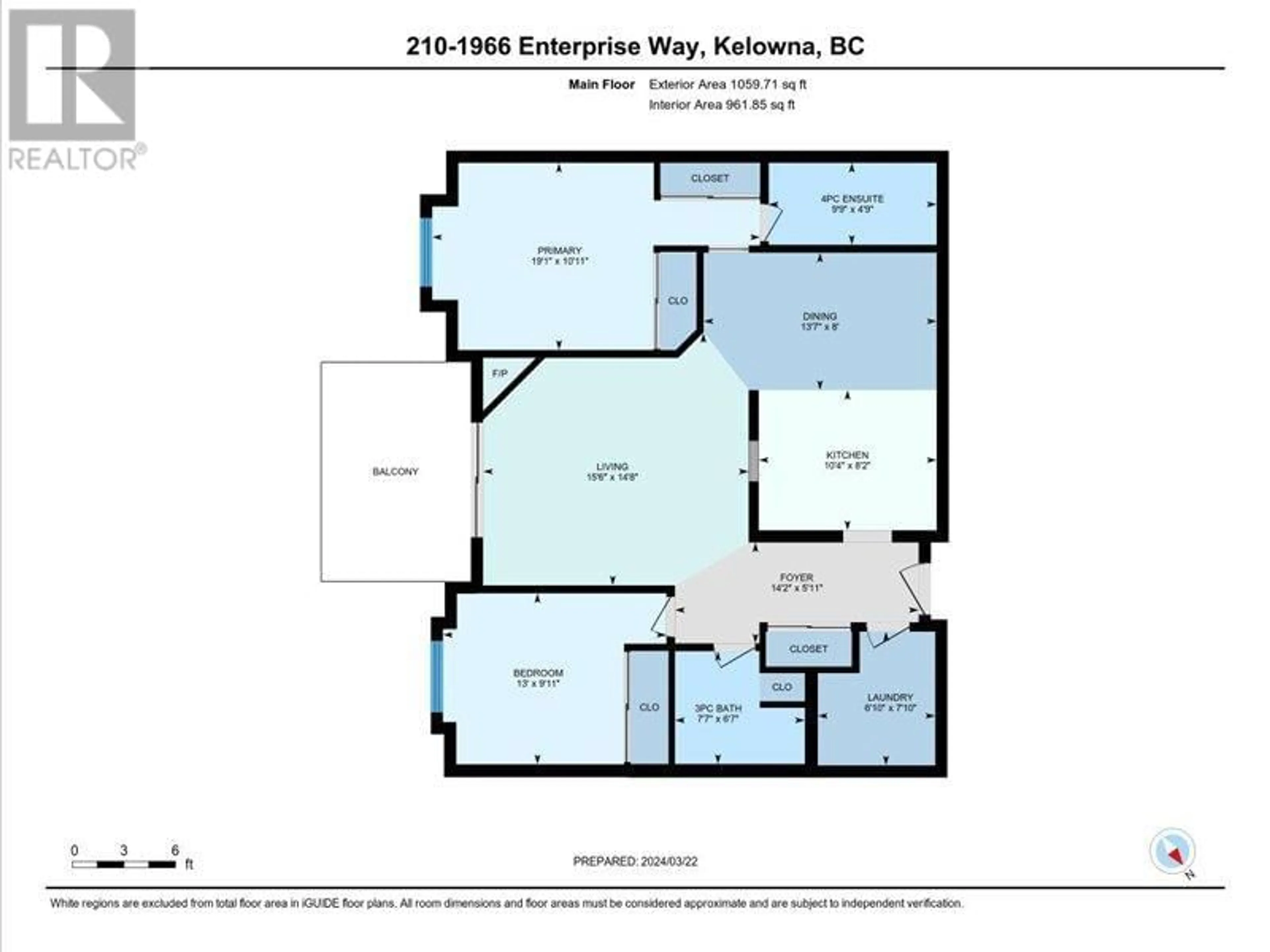 Floor plan for 1966 Enterprise Way Unit# 210, Kelowna British Columbia V1Y9S8