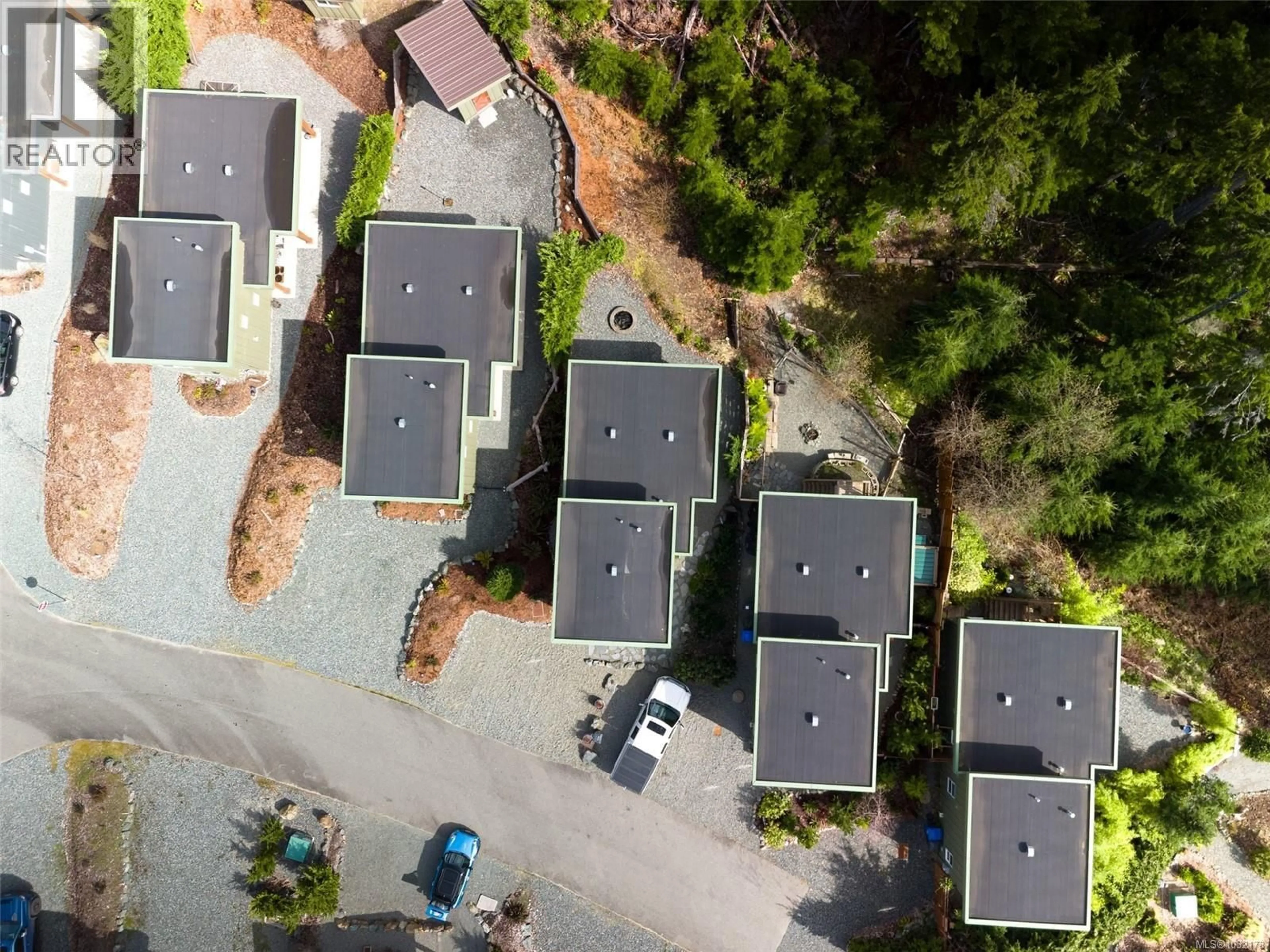 A pic from outside/outdoor area/front of a property/back of a property/a pic from drone, street for 9327 LAKE TRAIL PLACE, Lake Cowichan British Columbia V0R2G0